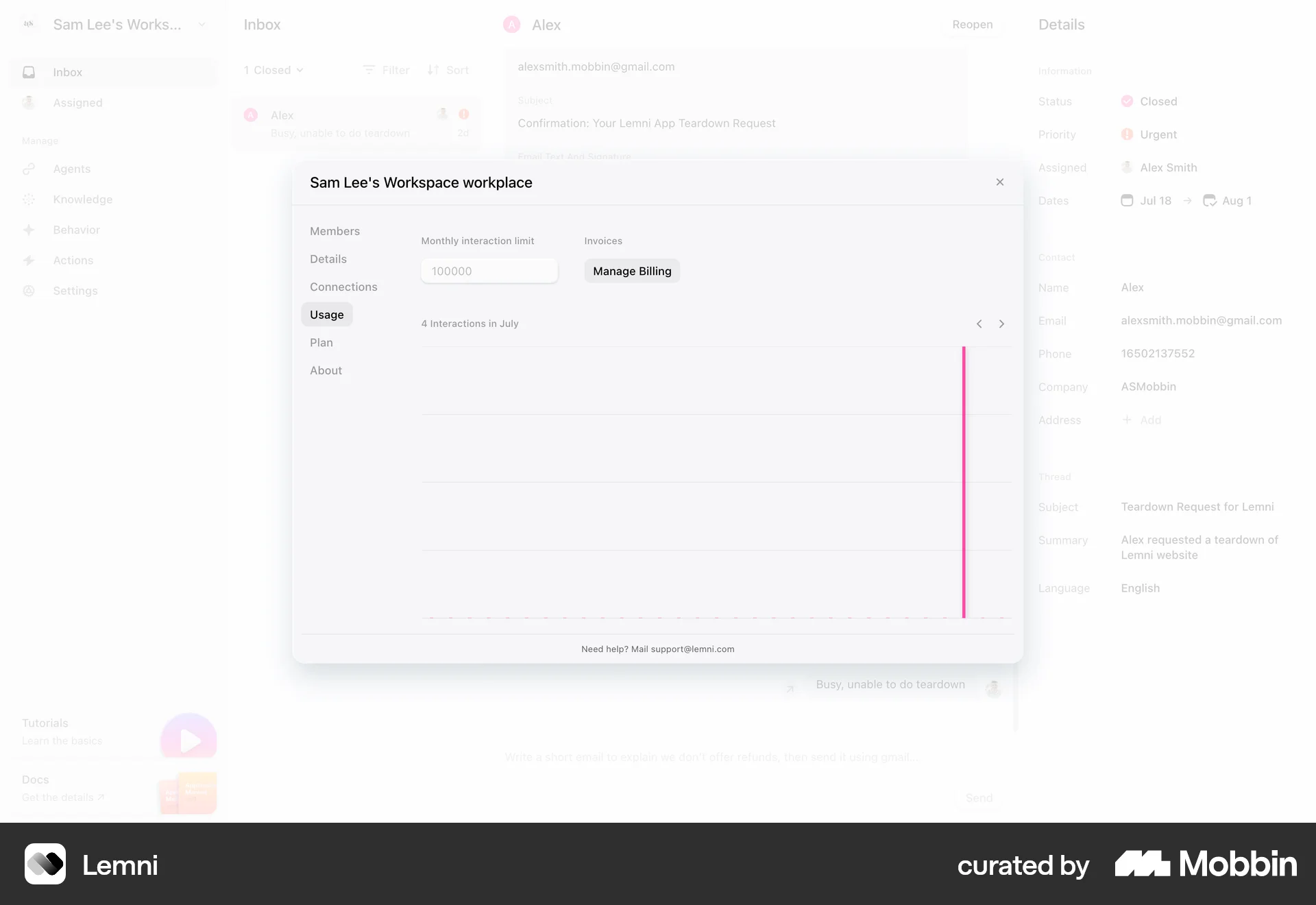 Lemni Web Charts screen