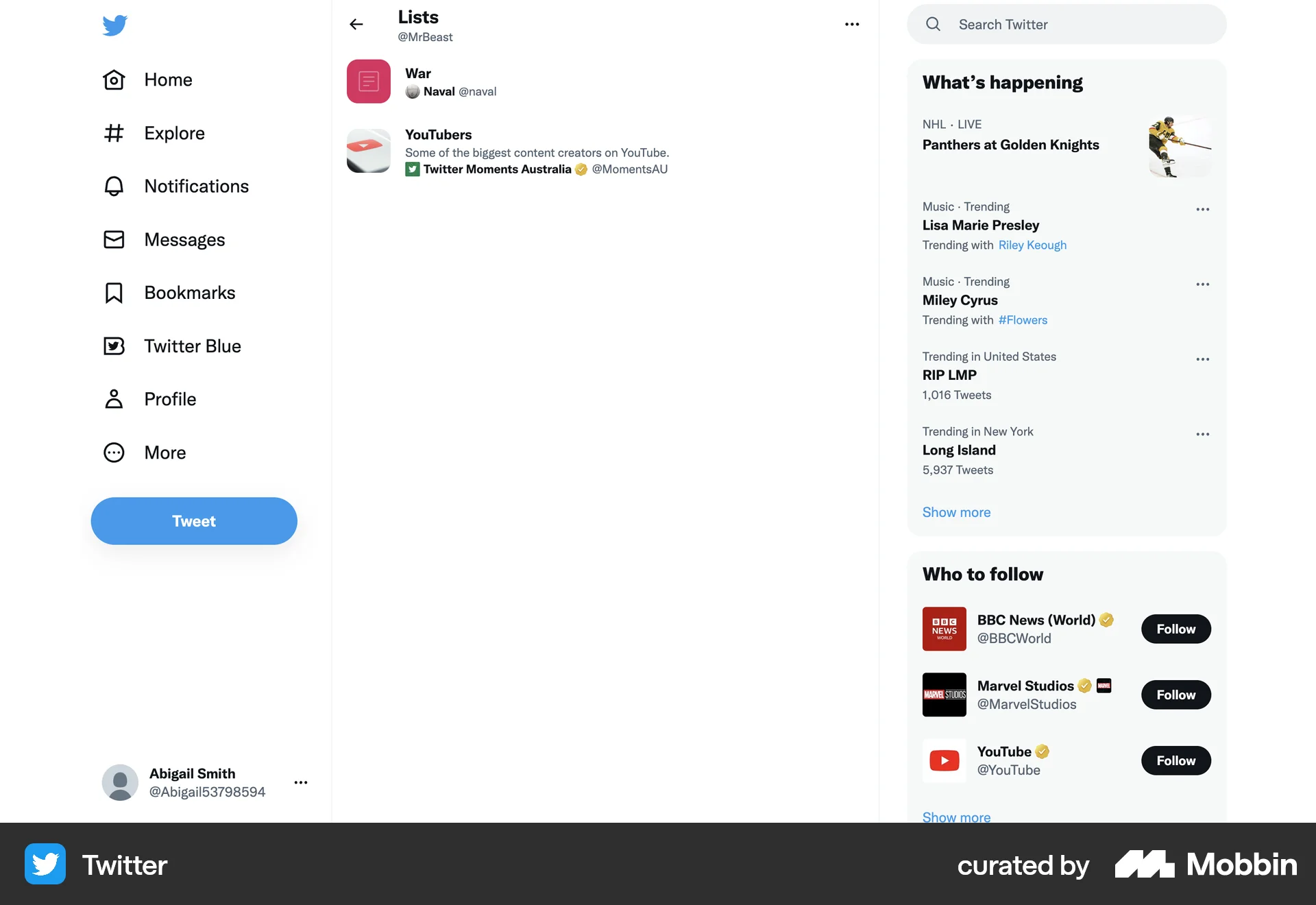 X Web Bookmarks & Collections screen