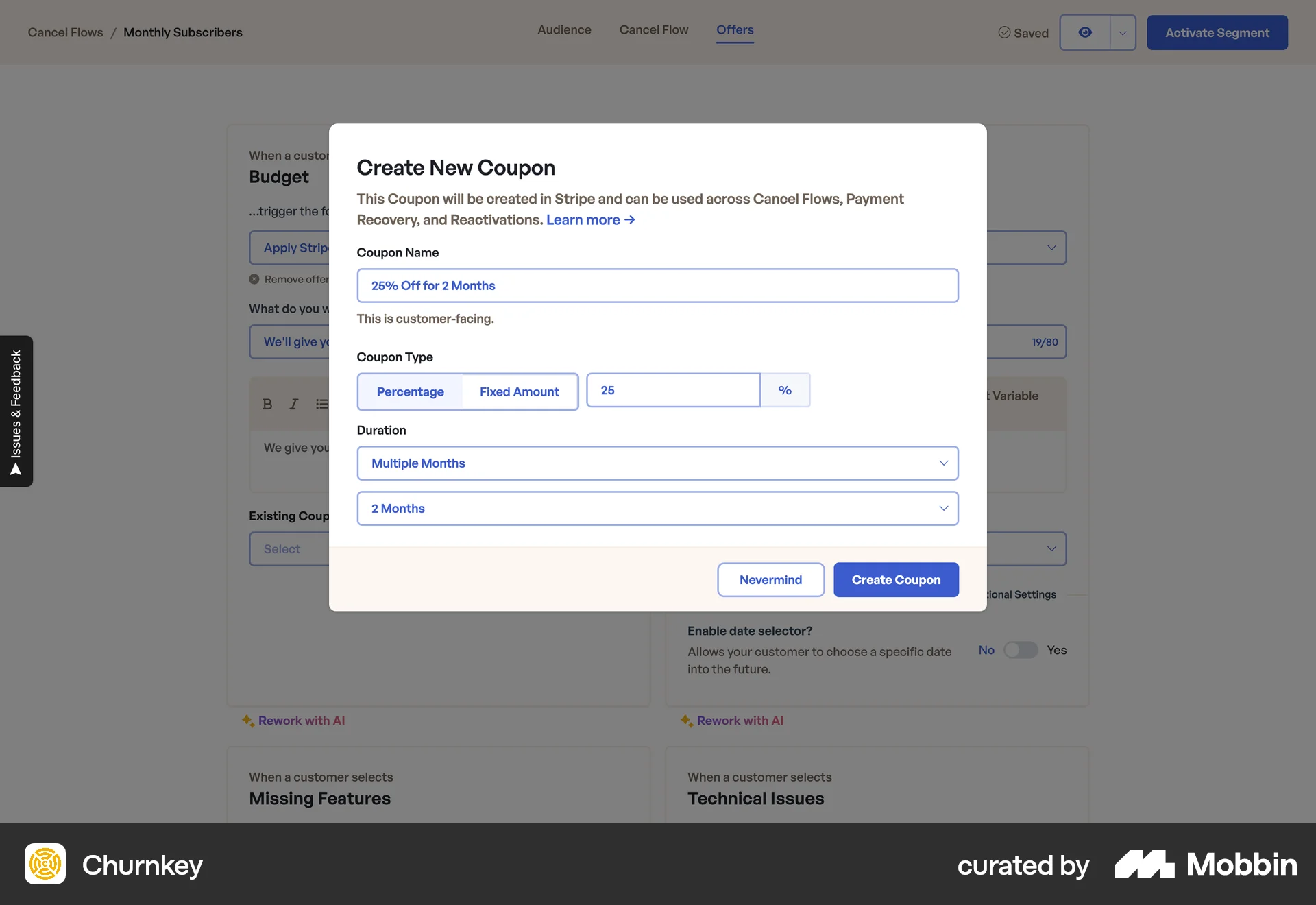 Churnkey Web Set screen