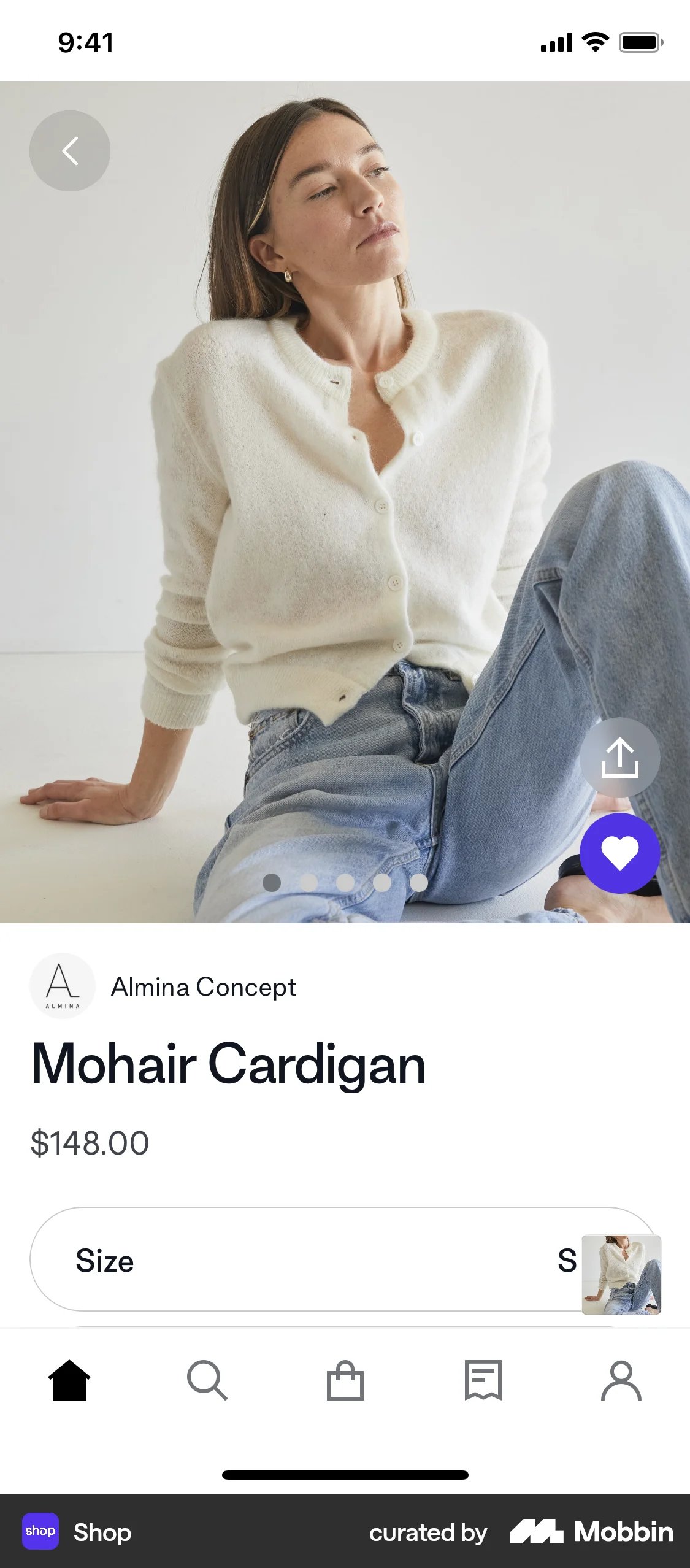 Shop iOS Save screen