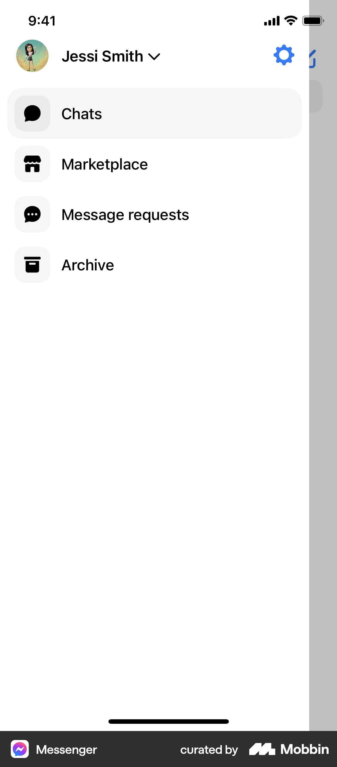 Messenger screen