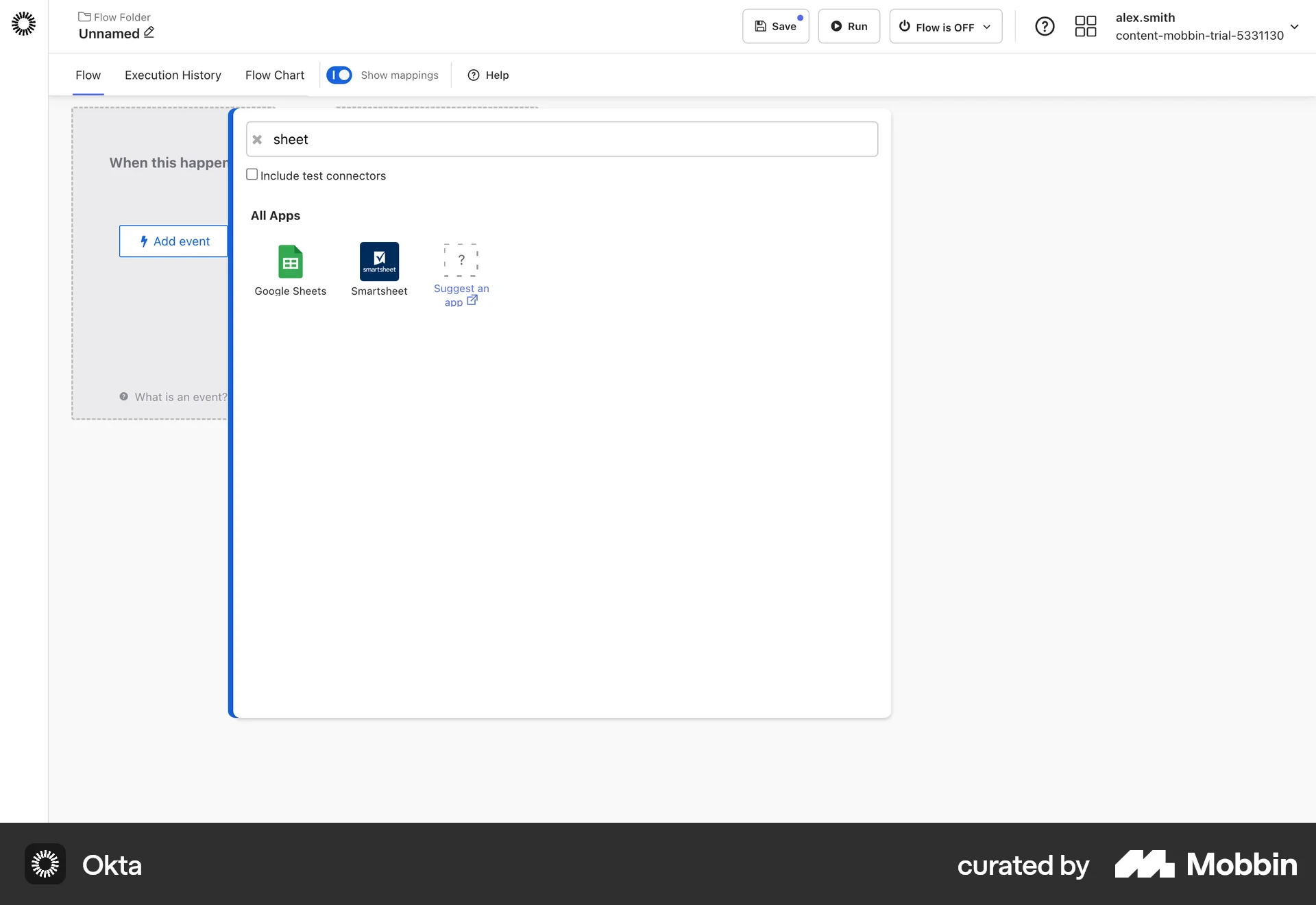 Okta Web Search screen