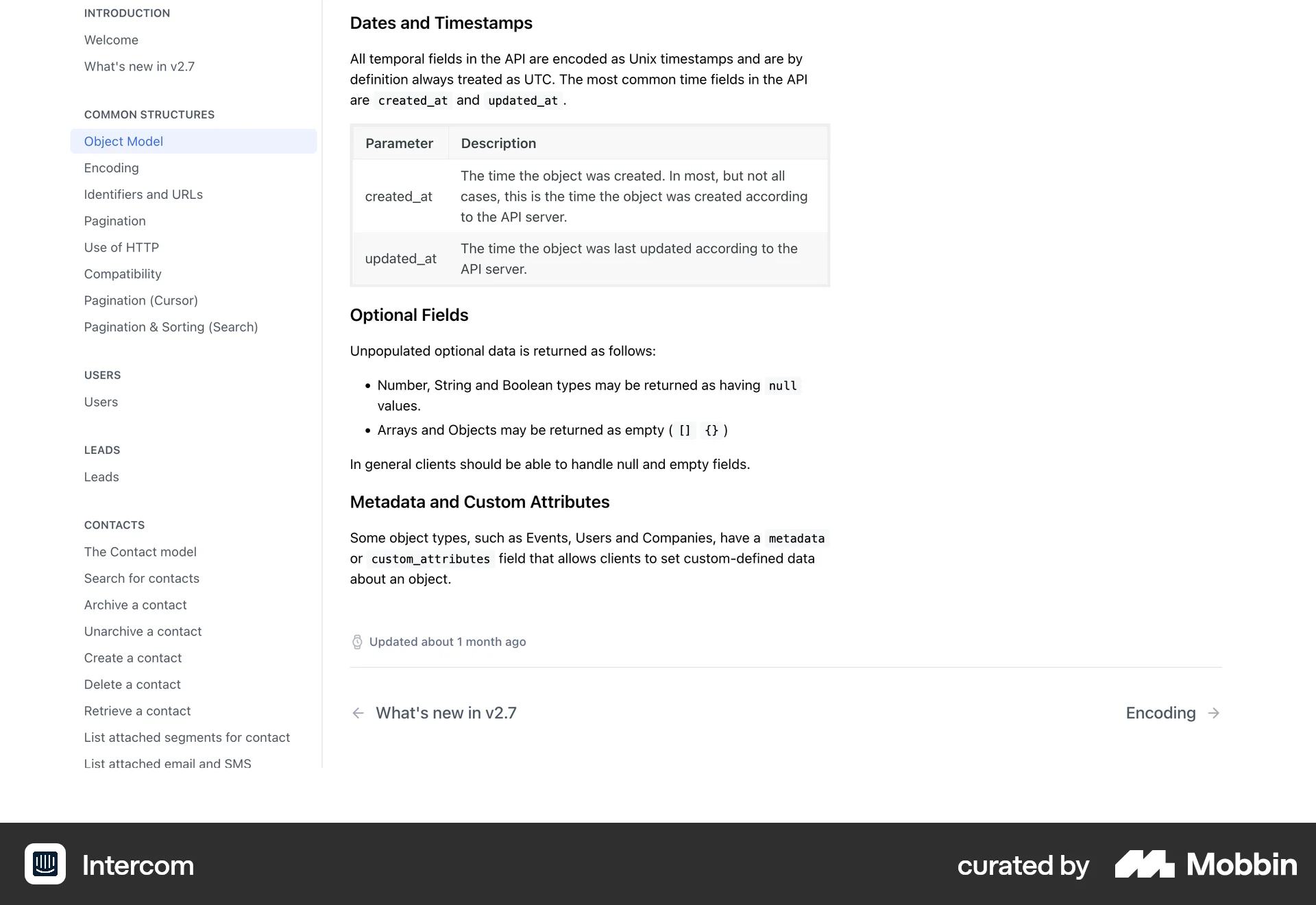 Intercom Web screen containing Pagination UI element