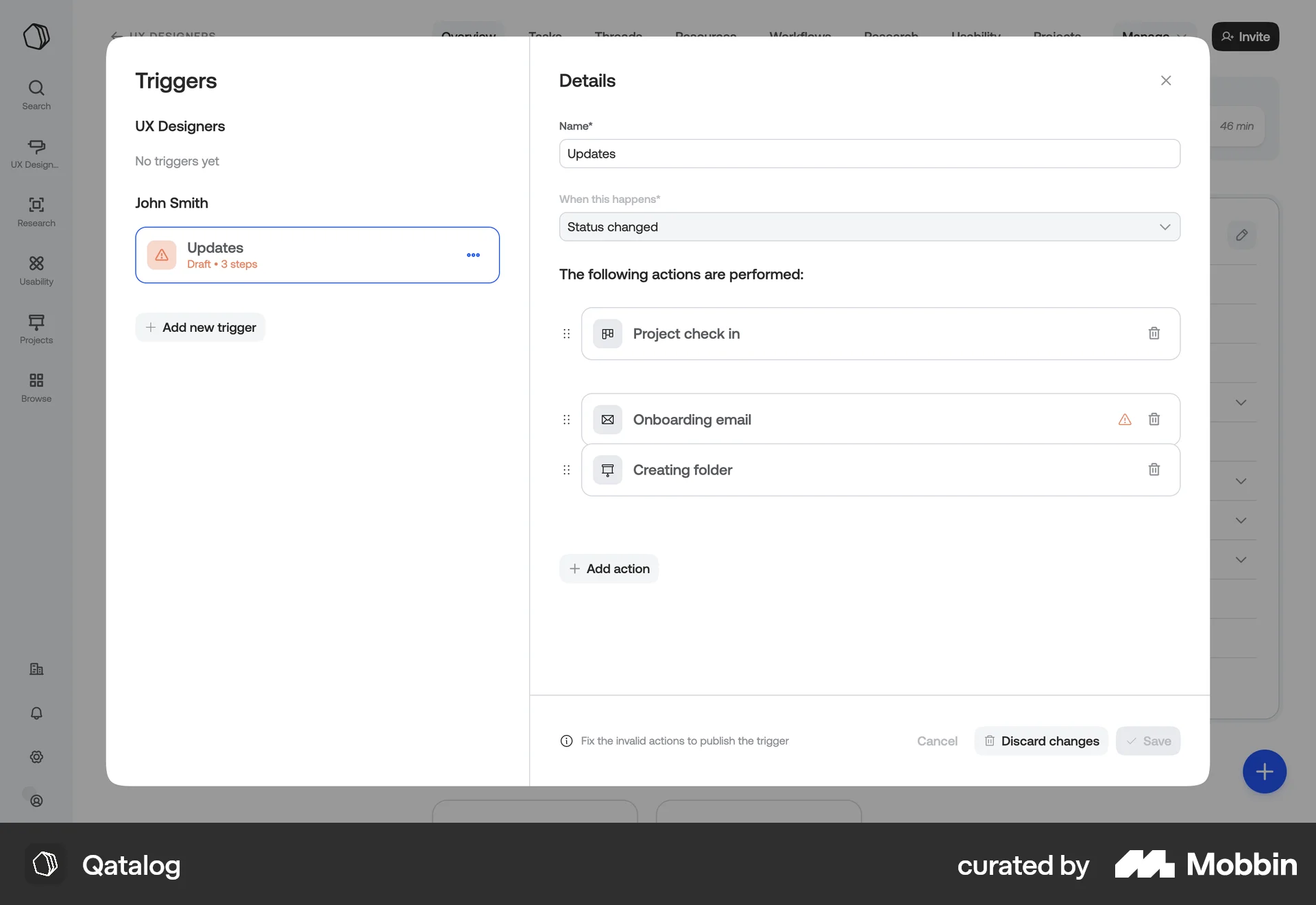 Qatalog Web Reorder screen