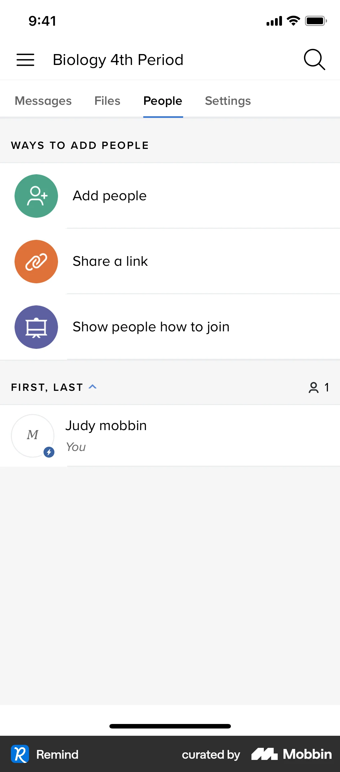 Remind iOS Invite & Refer Friends screen