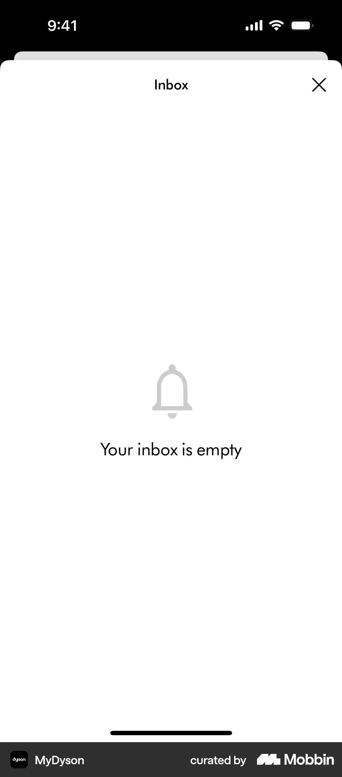 MyDyson iOS Notifications screen