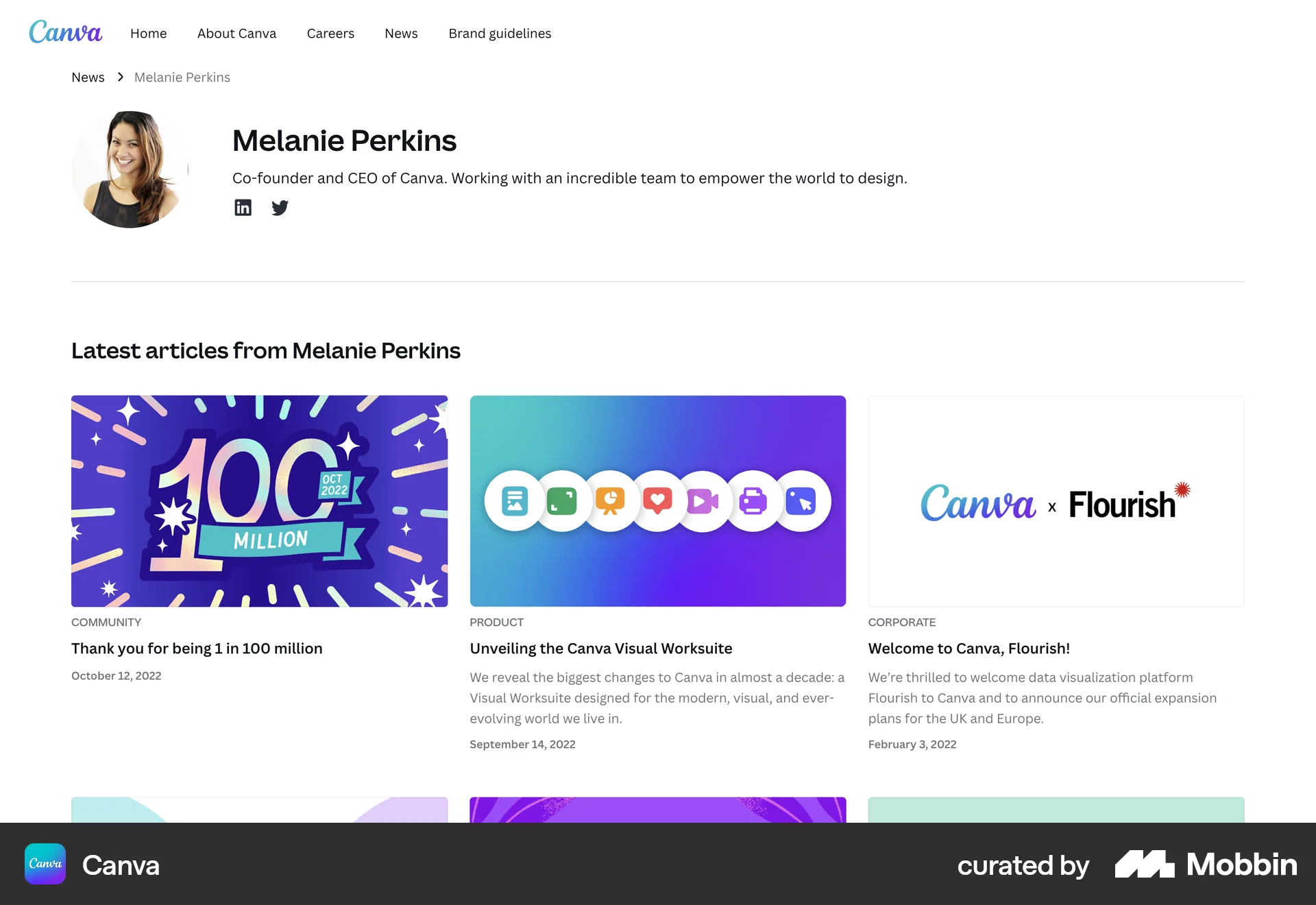 Canva Web User / Group Profile screen