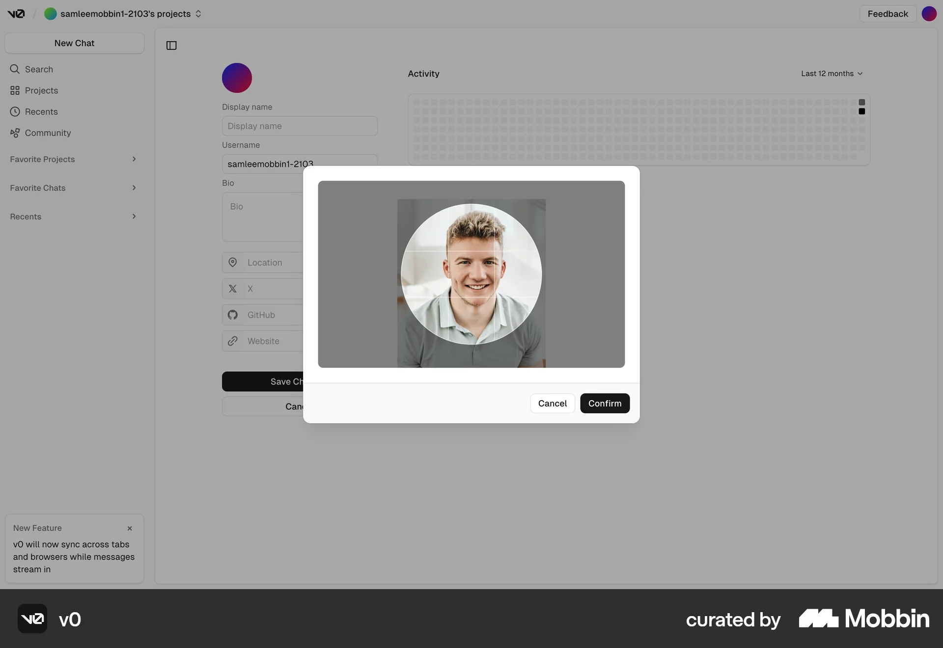 v0 Web Media Editor screen