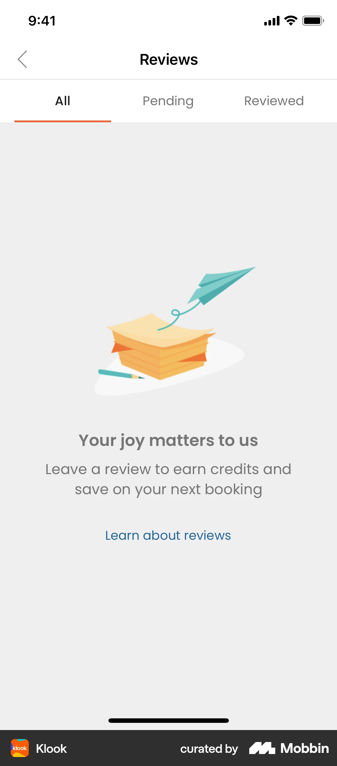 Klook iOS Reviews & Ratings screen