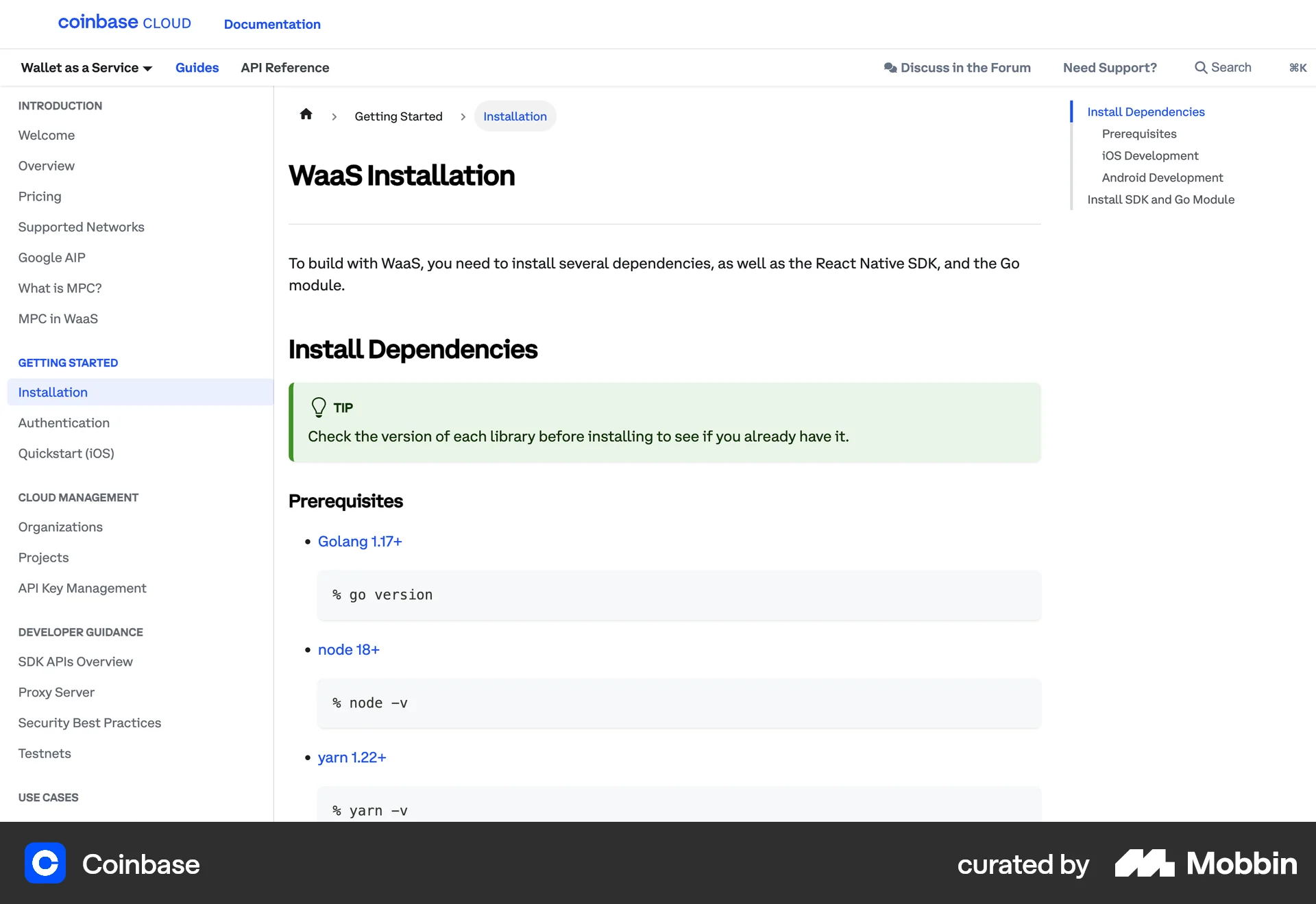 Coinbase Web screen containing Breadcrumbs UI element