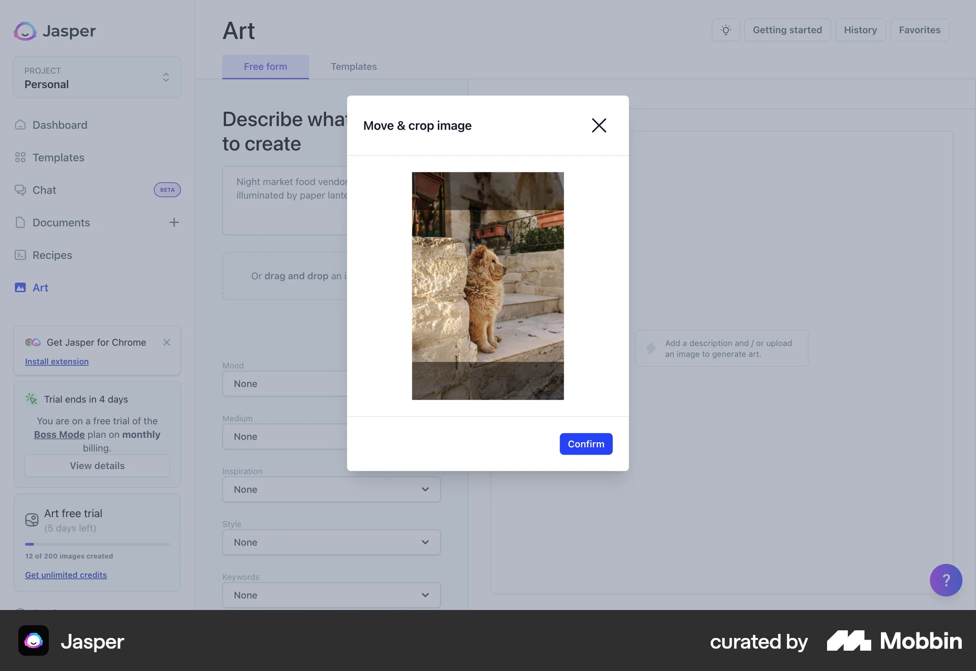 Jasper Web Media Editor screen
