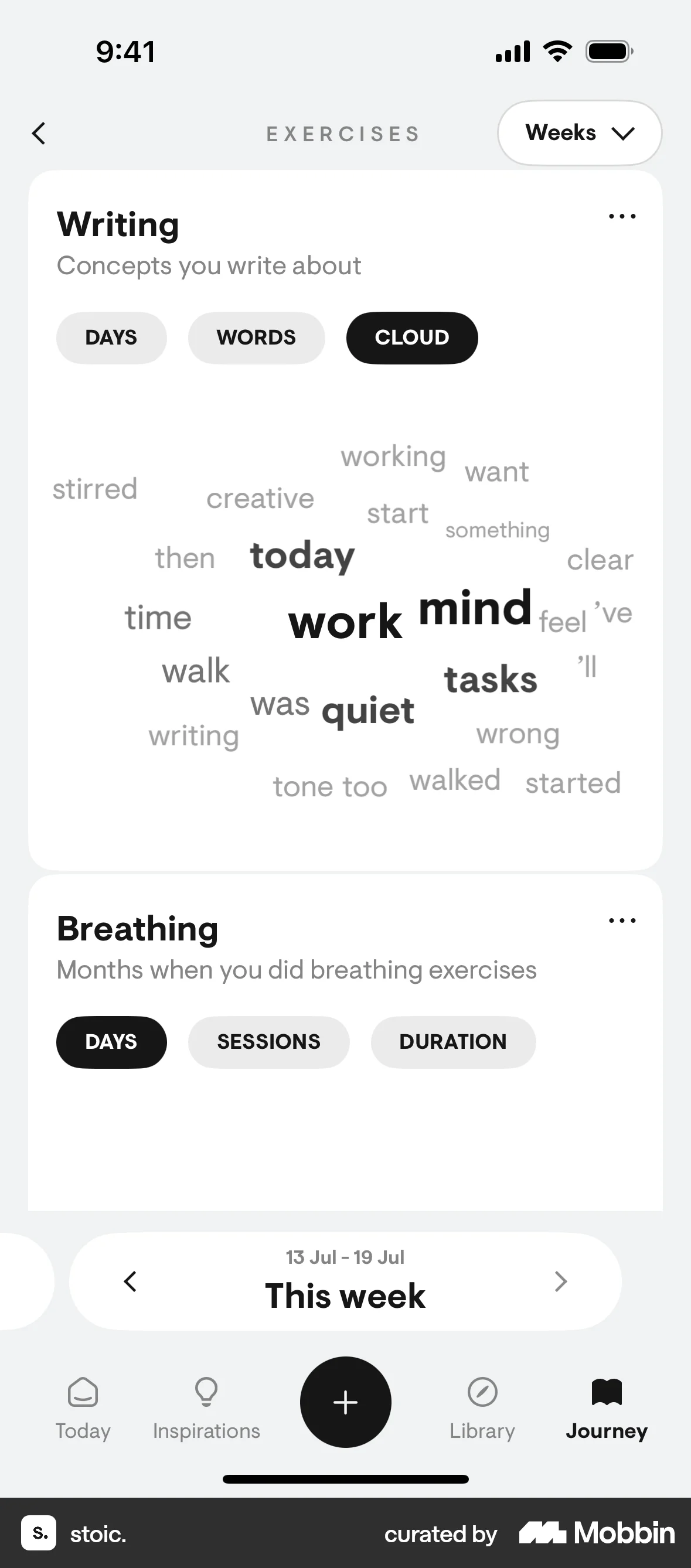 stoic. iOS Charts screen