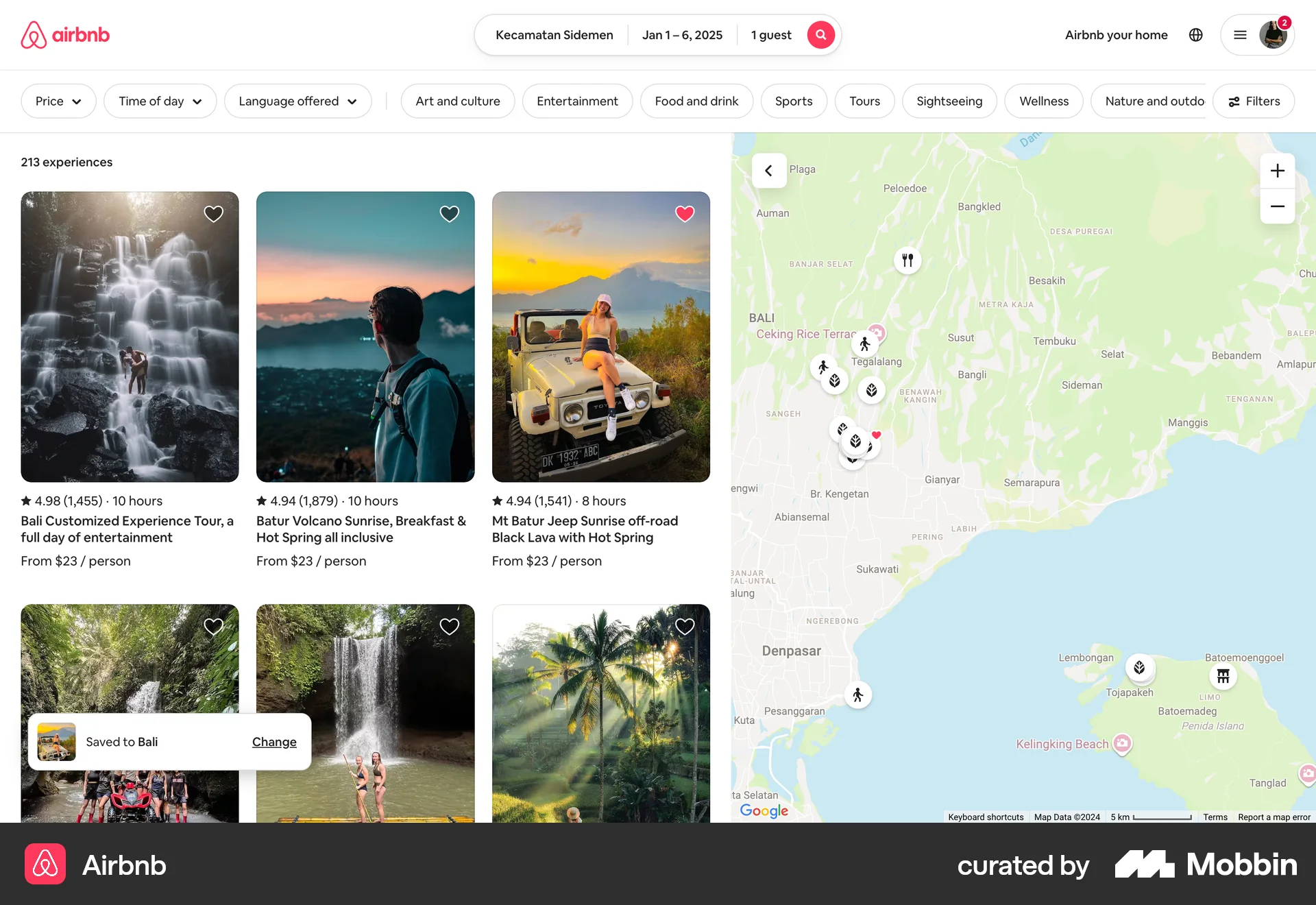 Airbnb Web screen containing Toast UI element
