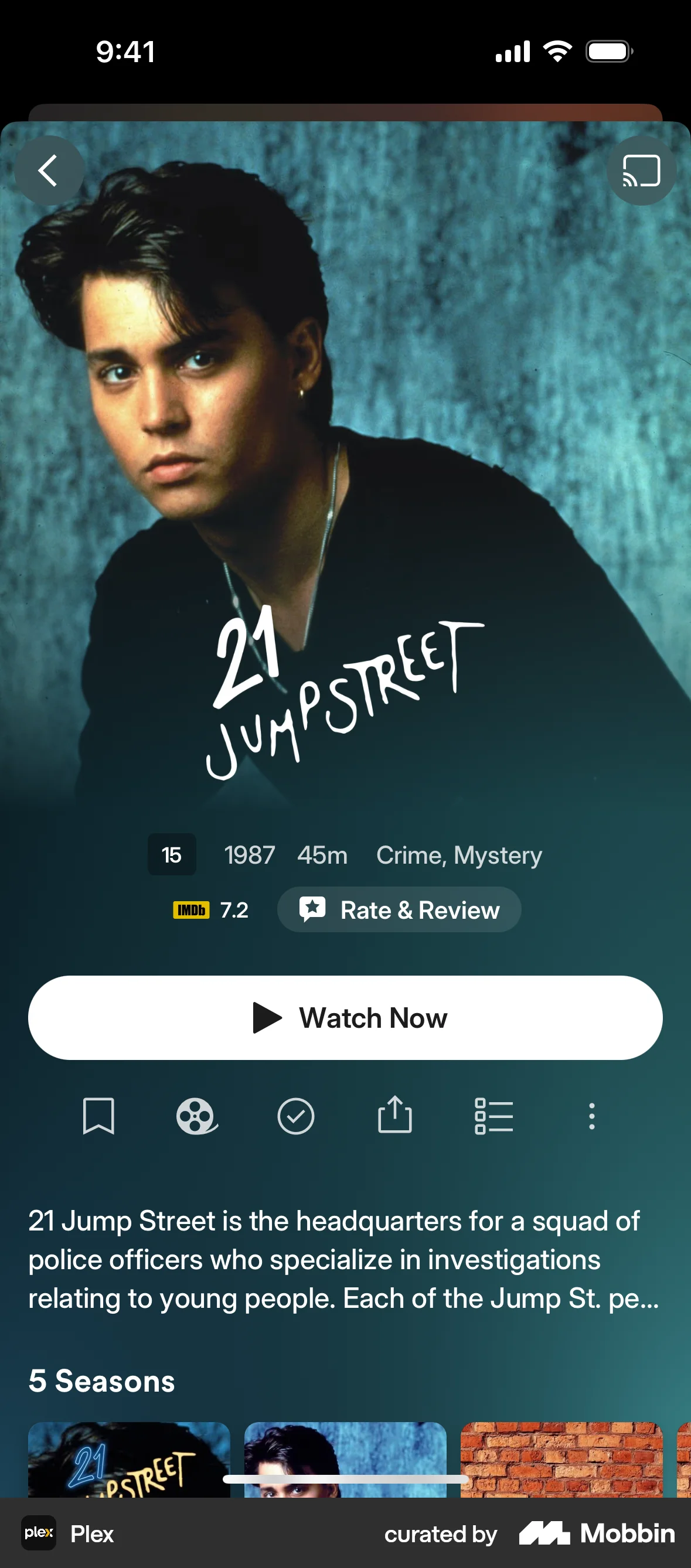 Plex iOS TV Show & Movie Detail screen