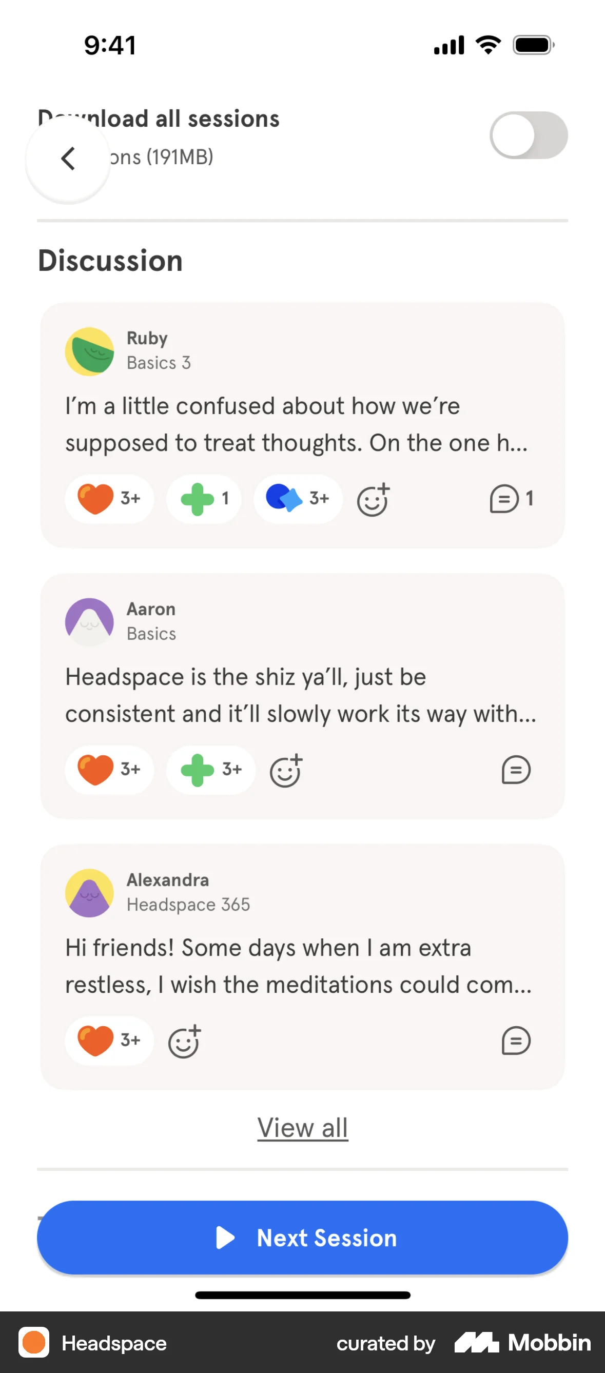 Headspace screen