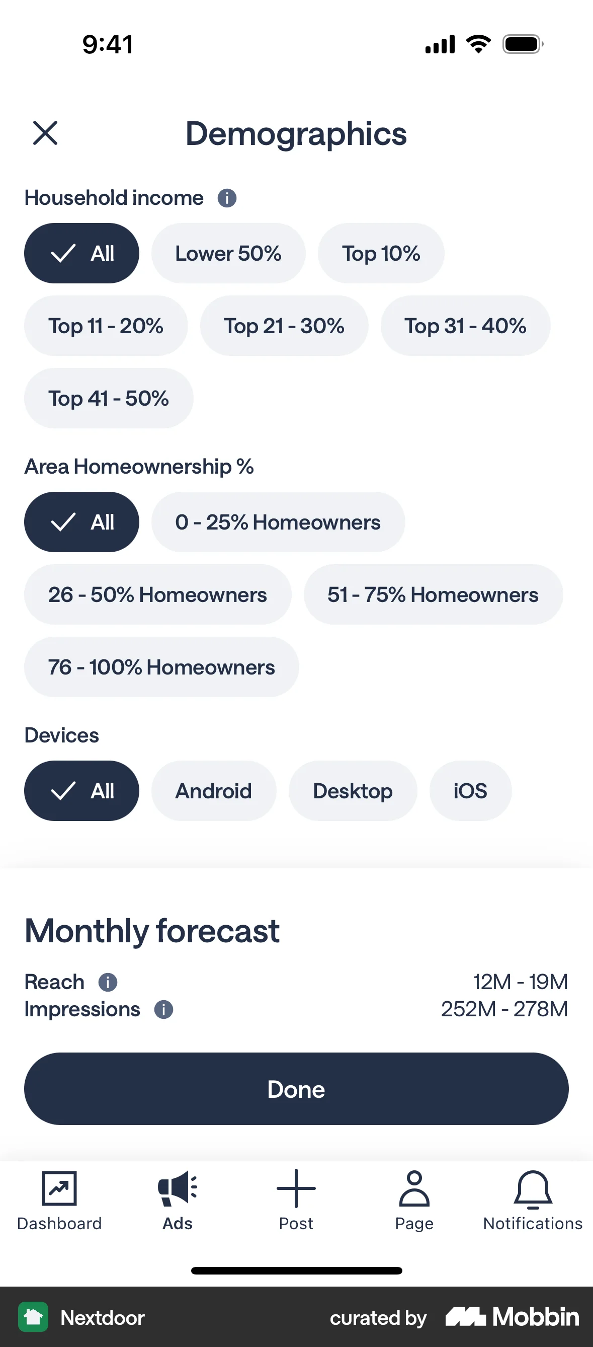 Nextdoor iOS screen containing Chip UI element