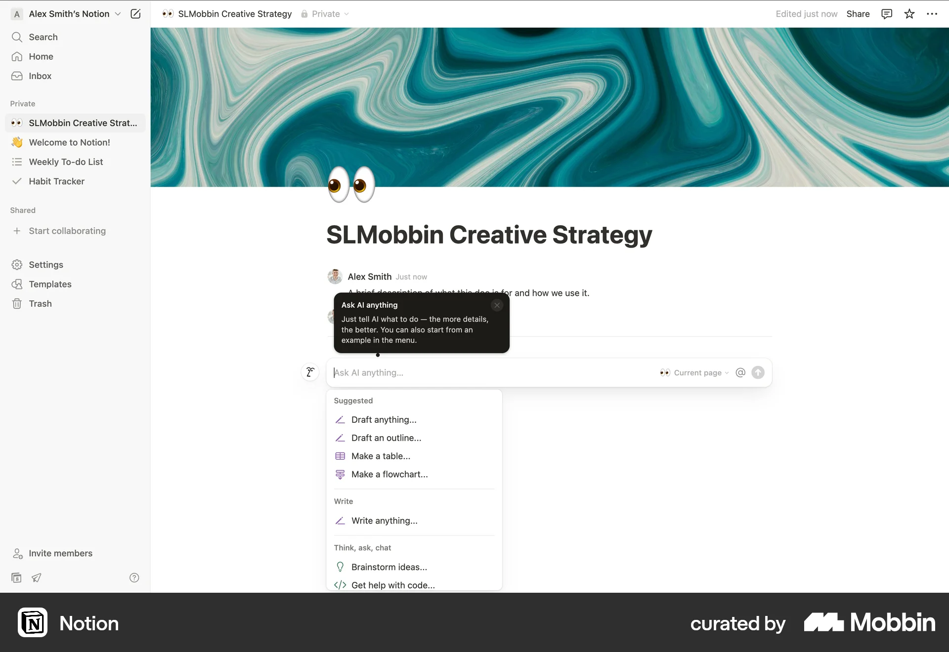 Notion Web Collaboration App screen