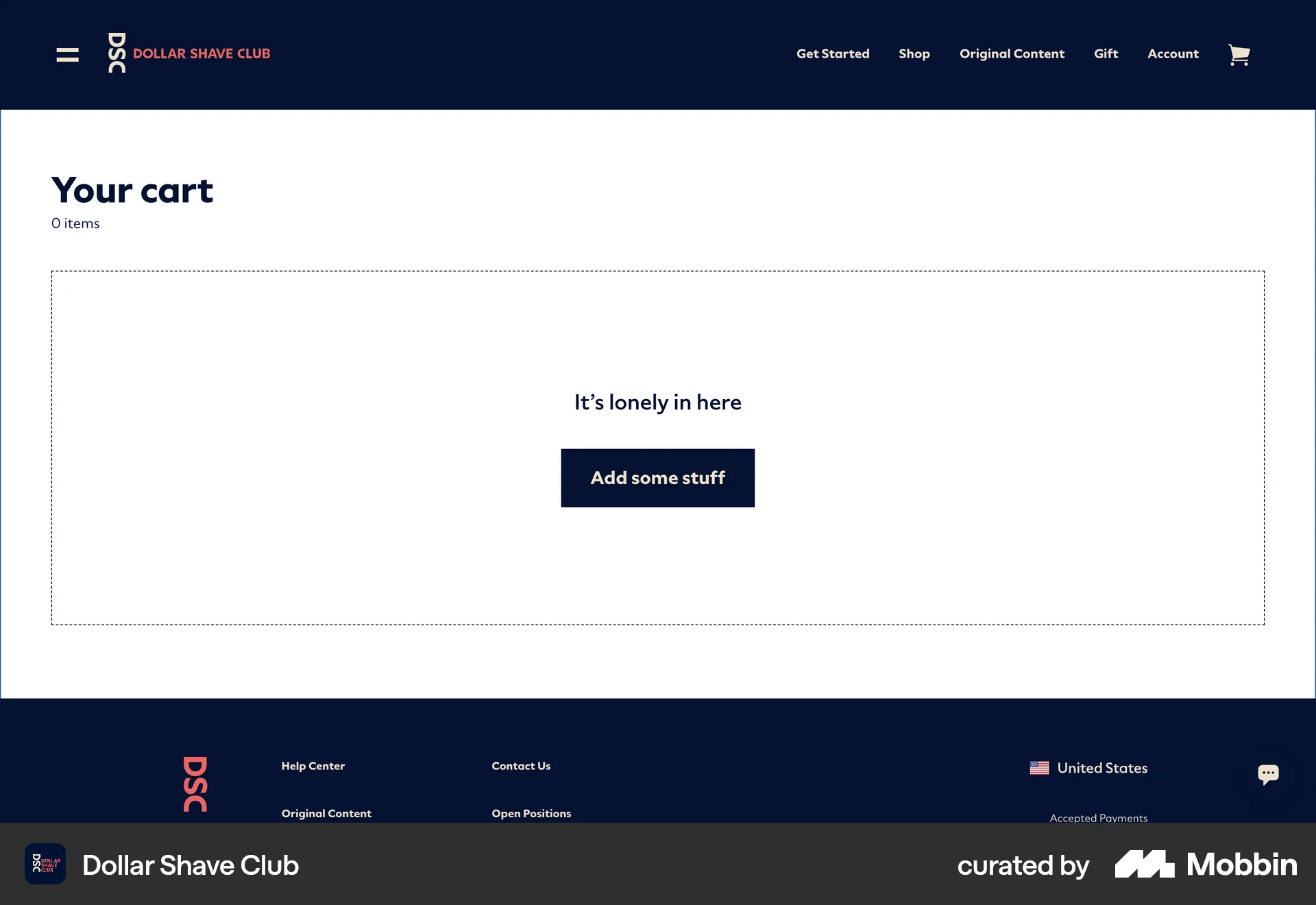 Dollar Shave Club Web Web Shopping Cart screen
