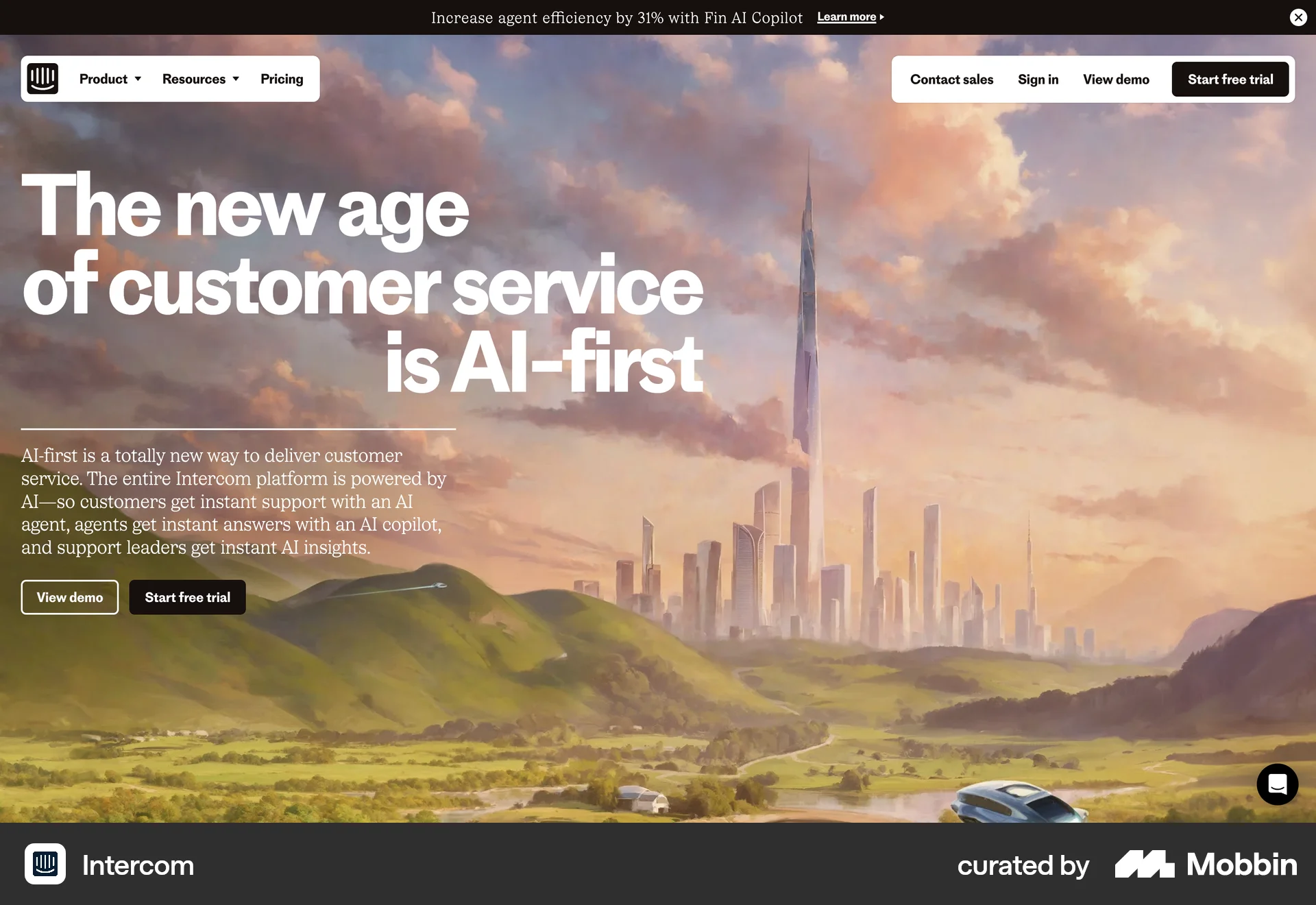 Intercom Web screen containing Button UI element