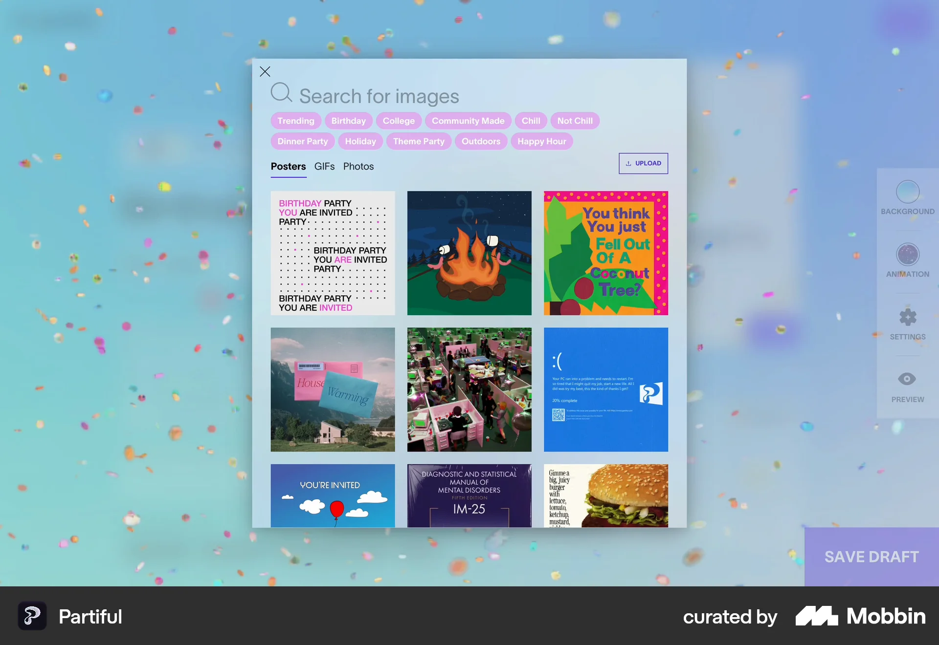 Partiful Web Lifestyle App screen