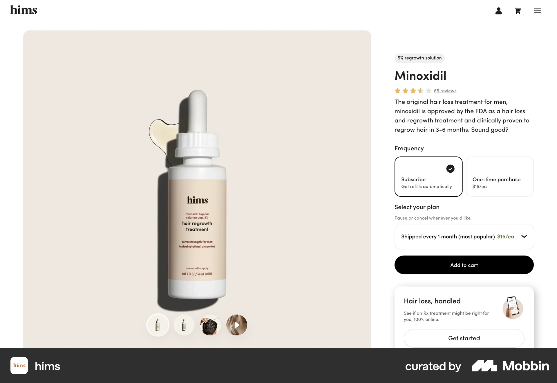 Hims Web Product Detail screen