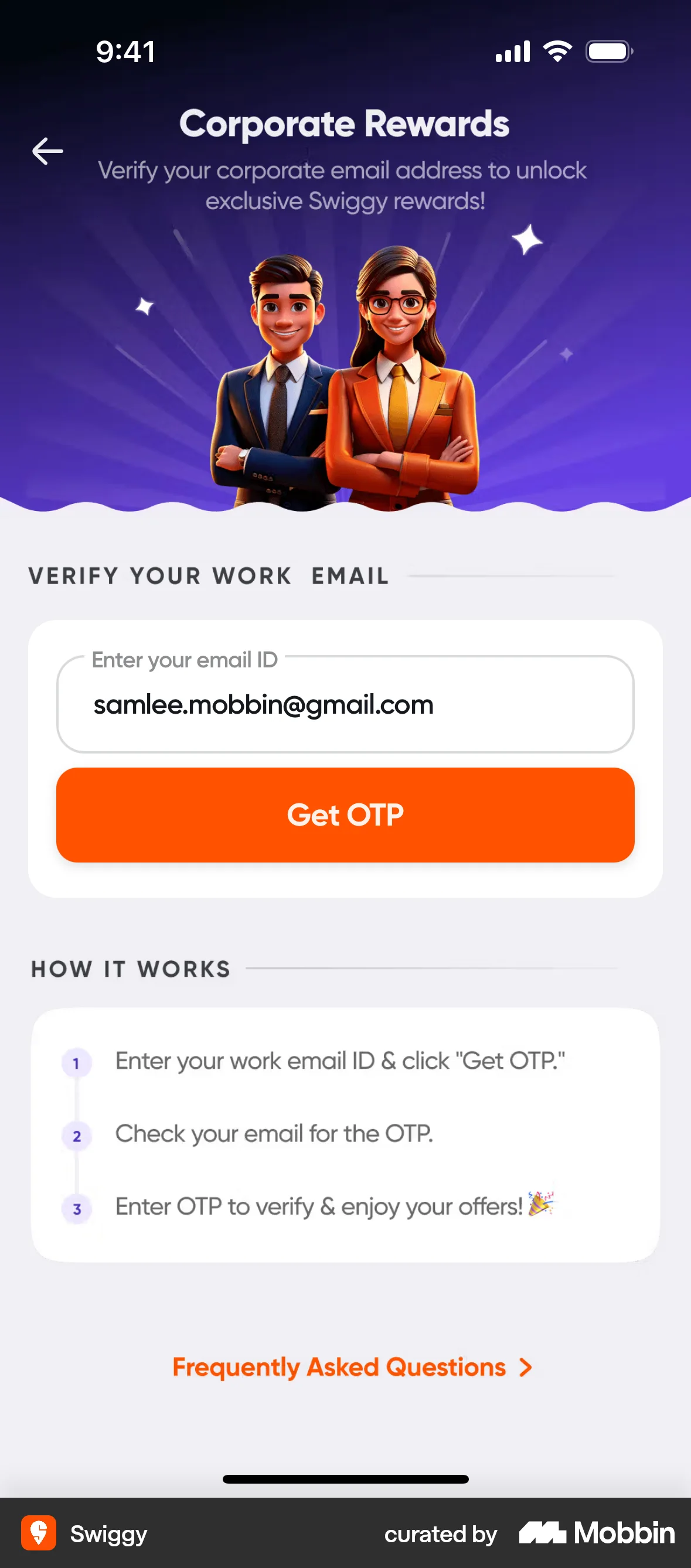 Swiggy iOS Verification screen
