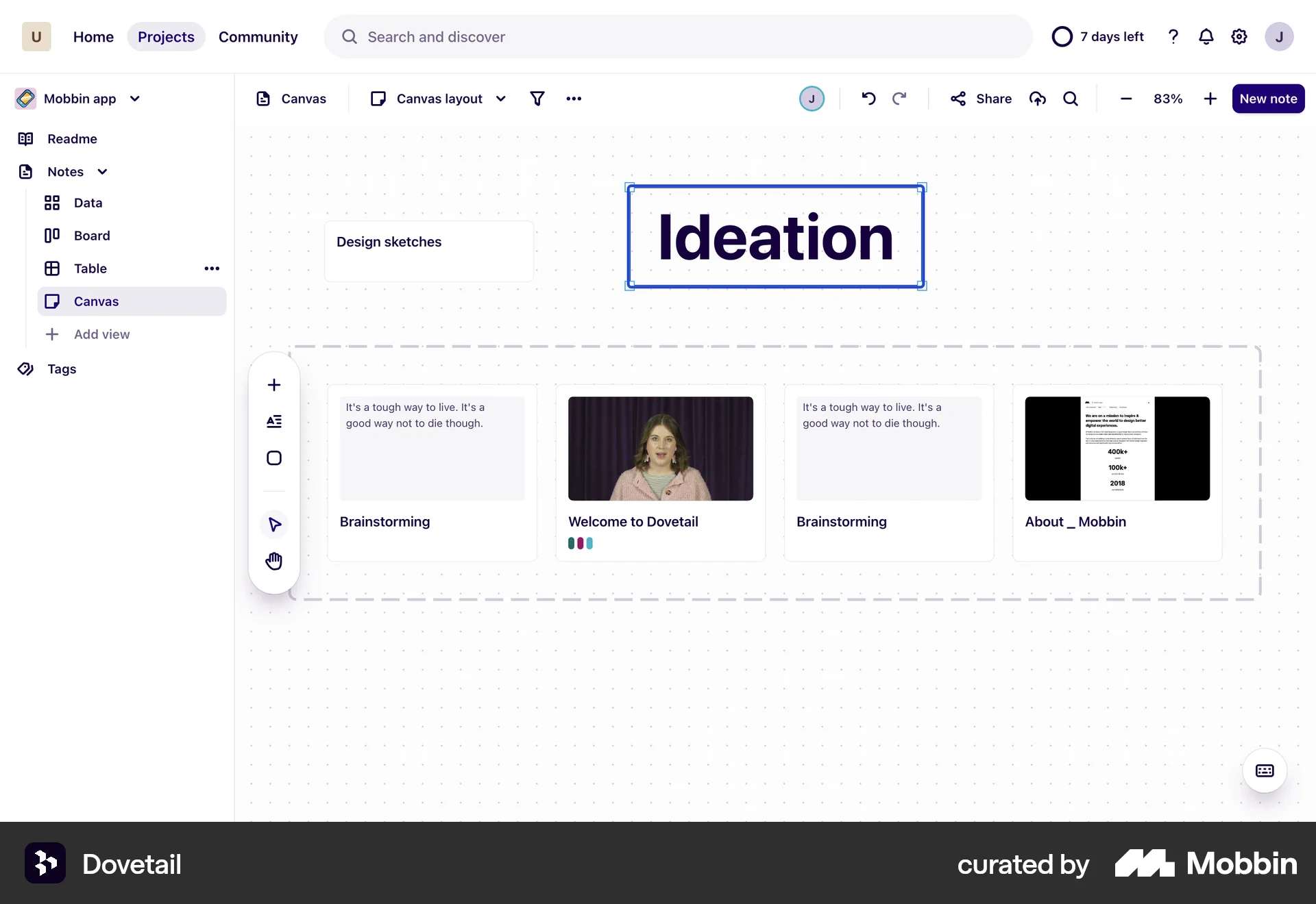 Dovetail Web Draw & Annotate screen