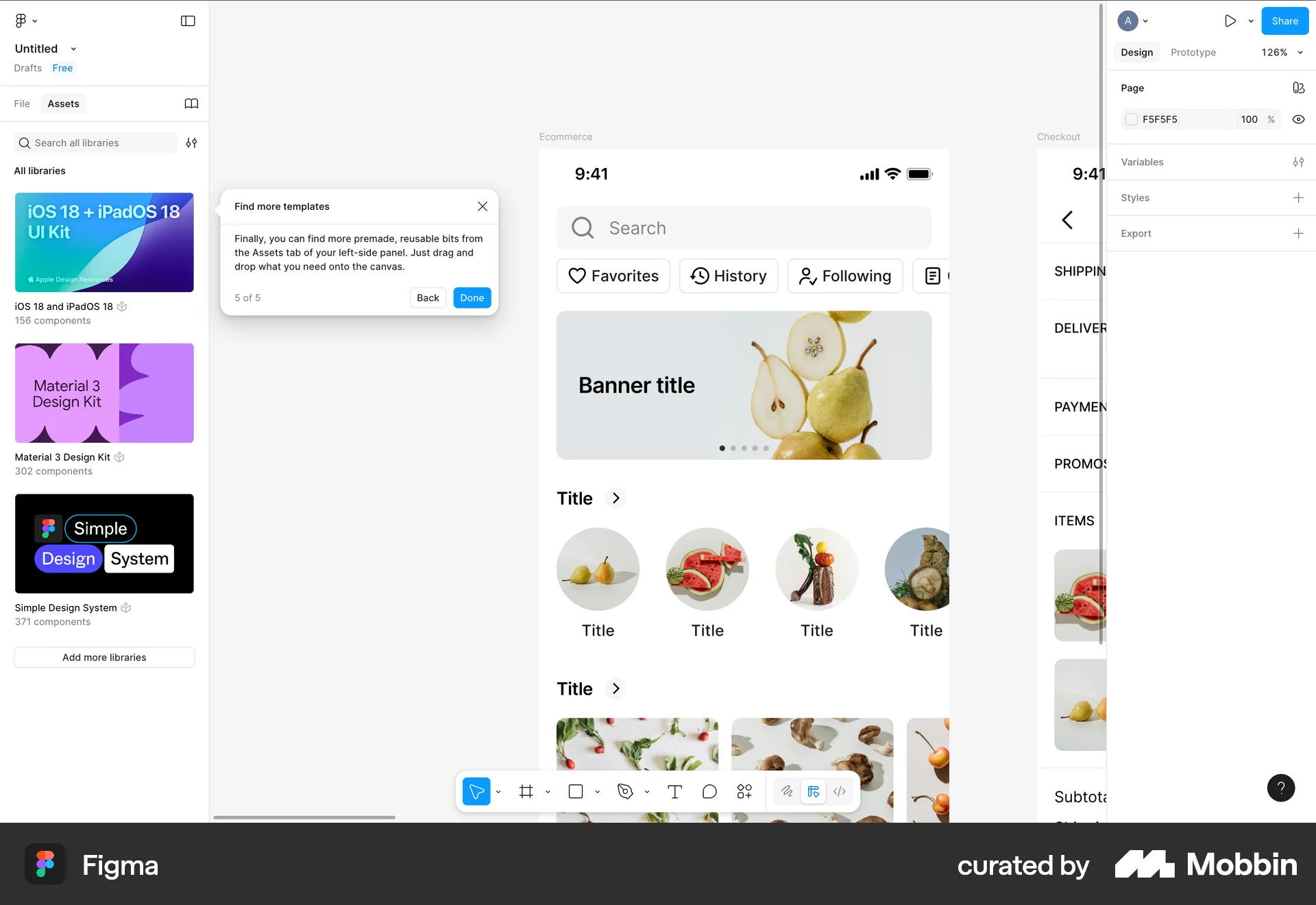 Figma Web screen containing Coach Marks UI element