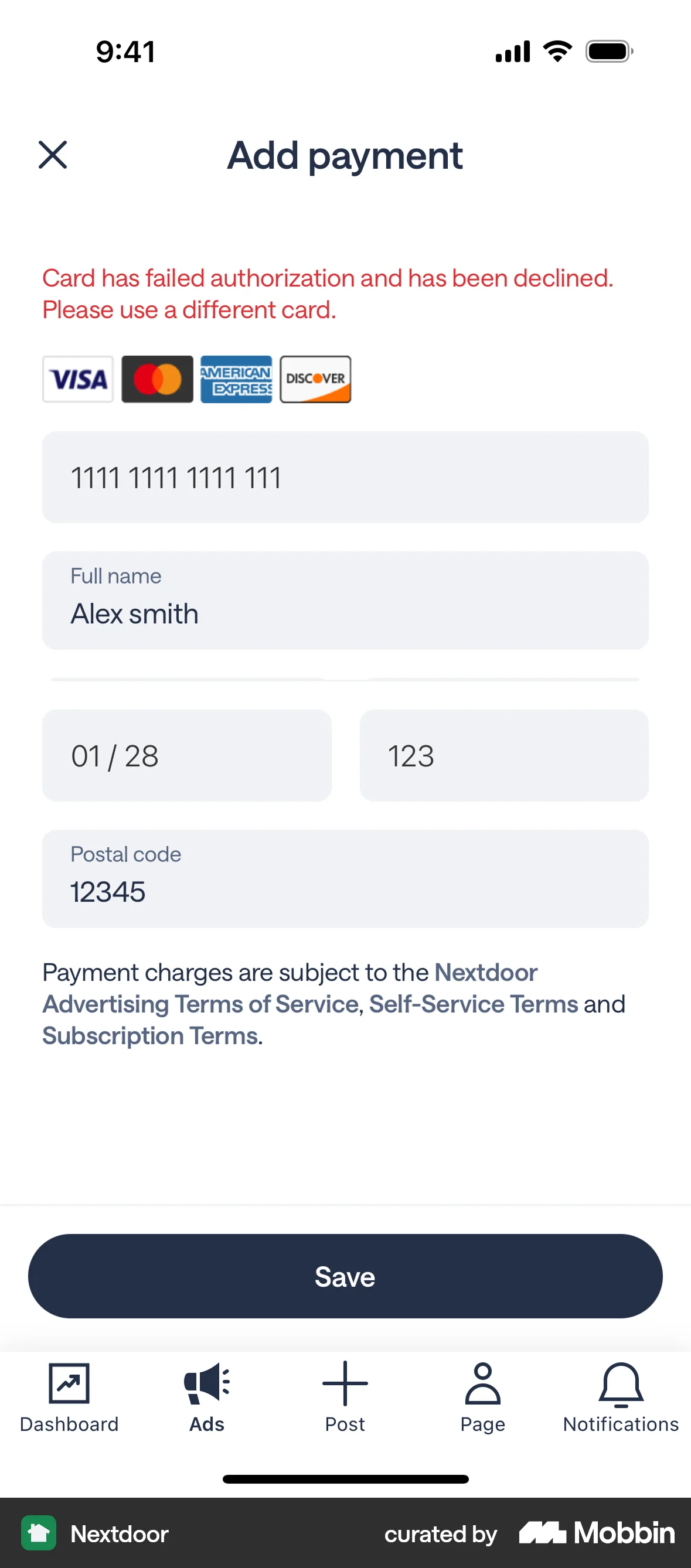 Nextdoor iOS Error screen
