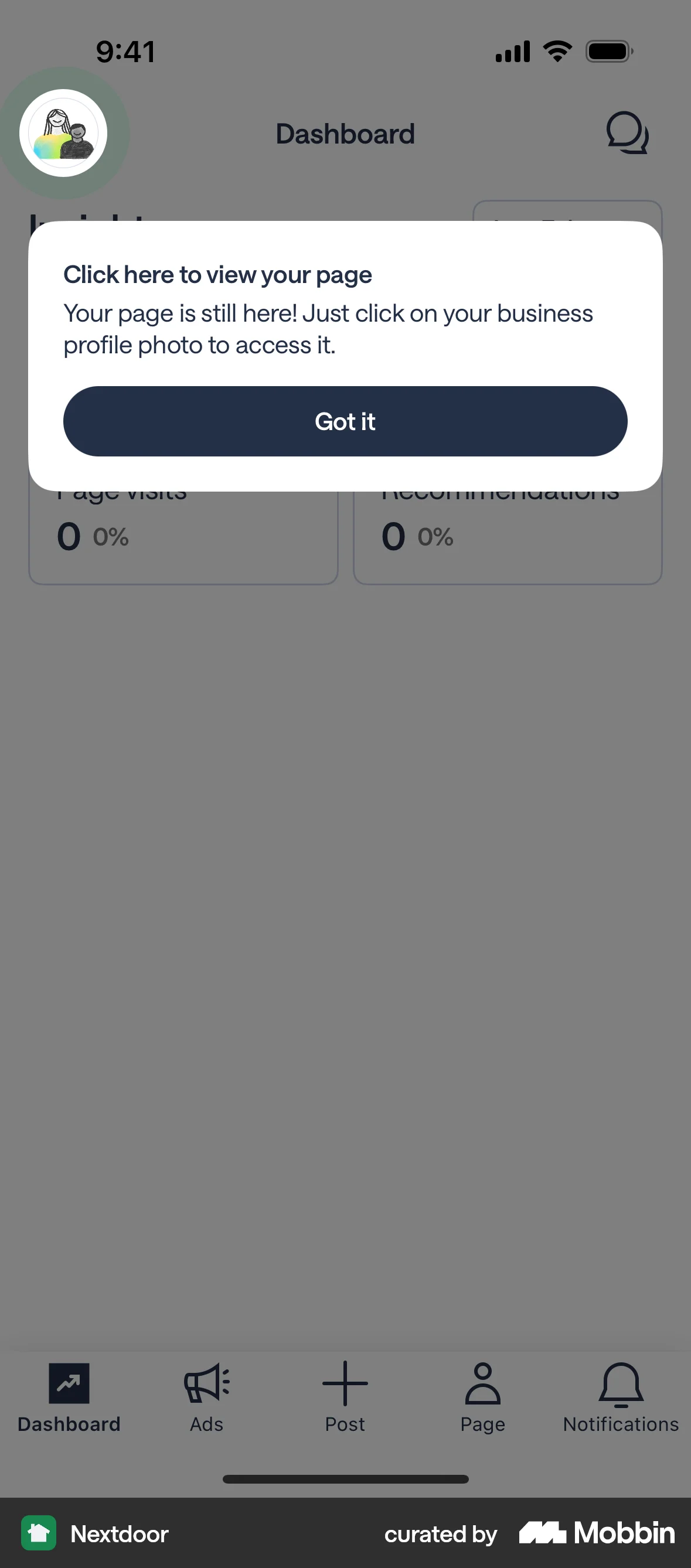 Nextdoor iOS Guided Tour & Tutorial screen
