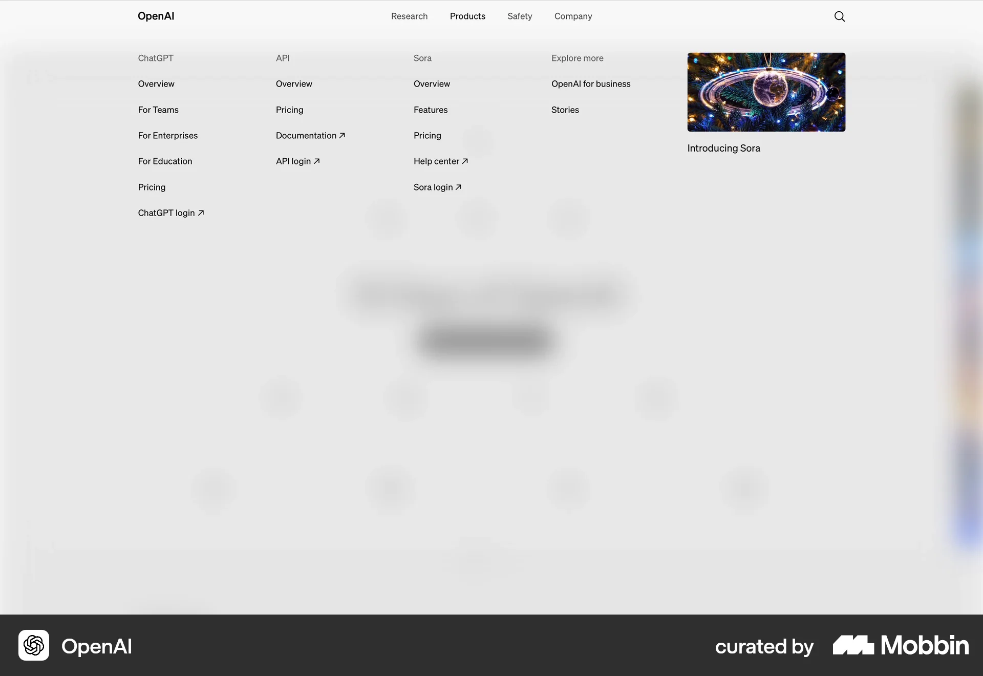 OpenAI Platform Web screen containing Navigation Menu UI element