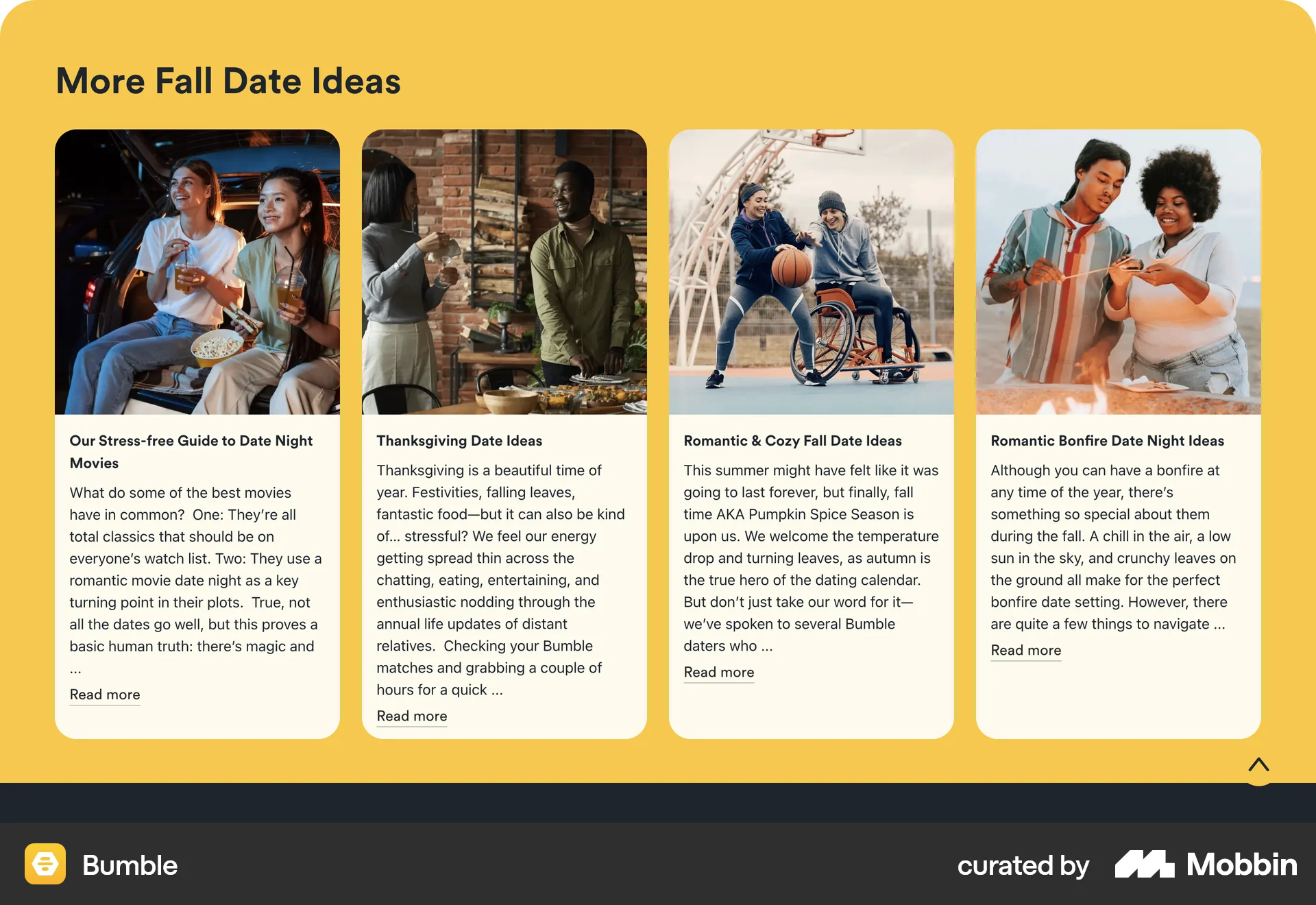 Bumble Web Suggestions & Similar Items screen