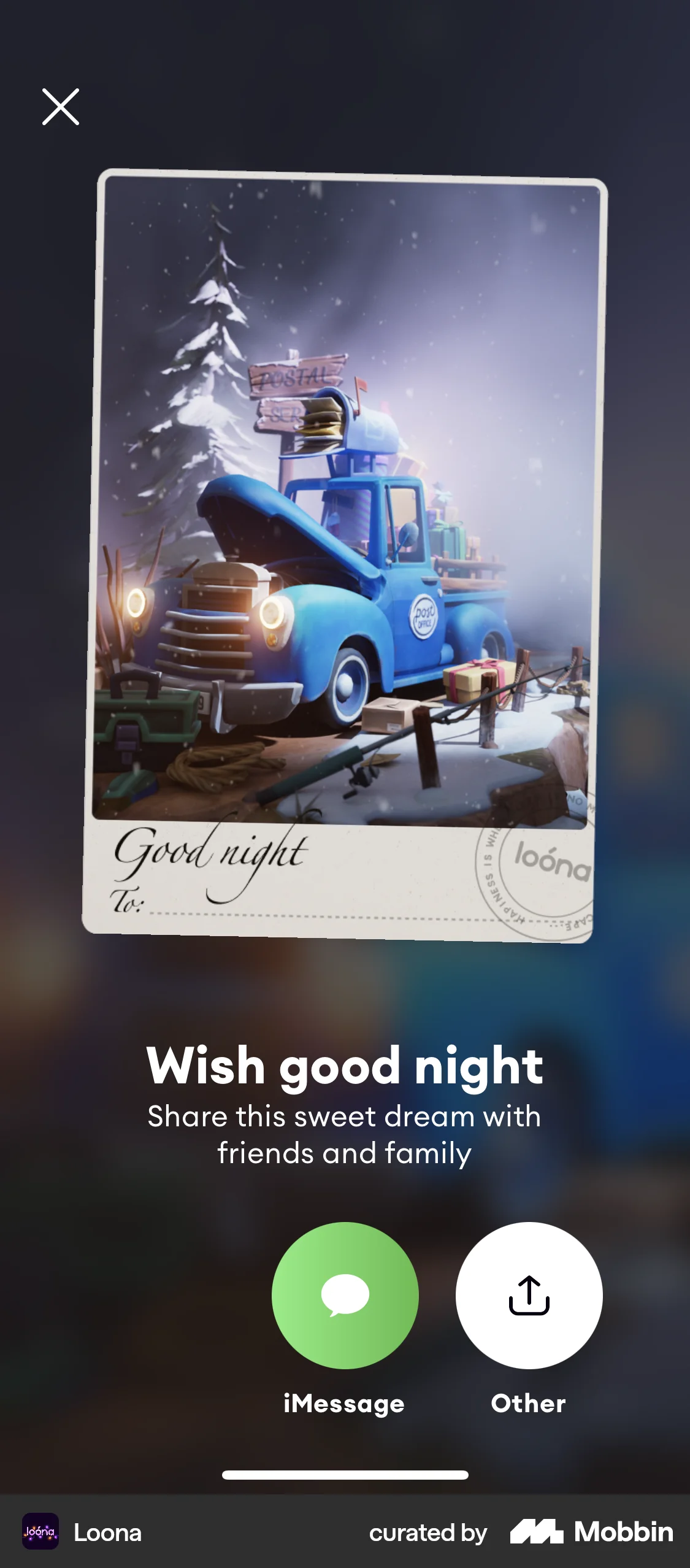 Loona iOS Share screen