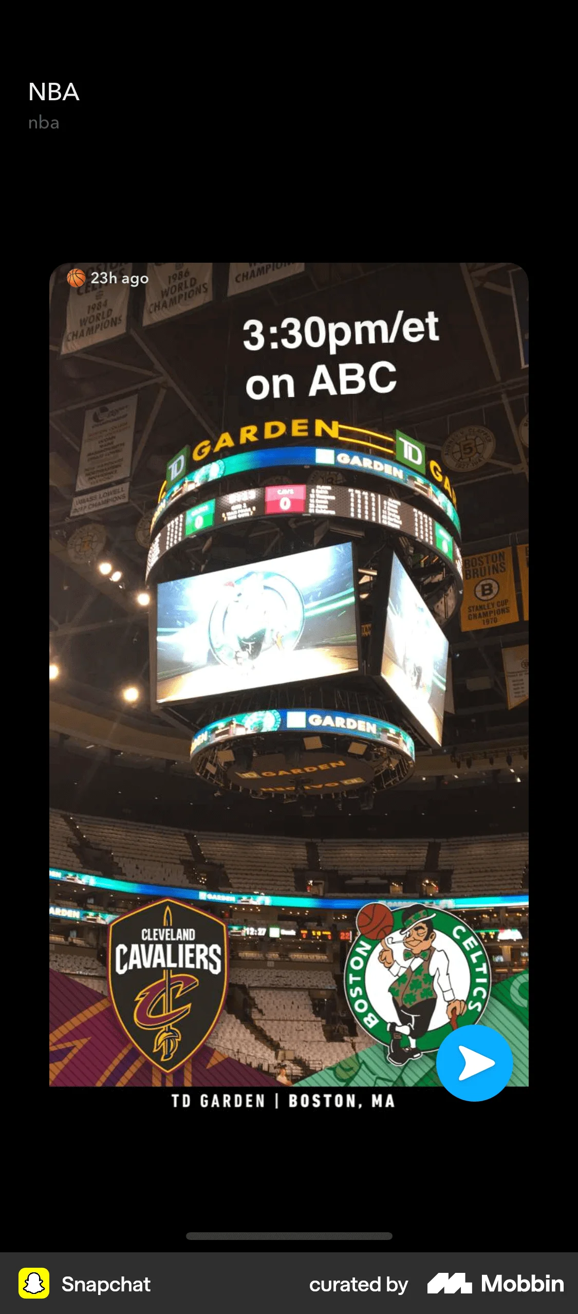 Snapchat iOS Stories screen