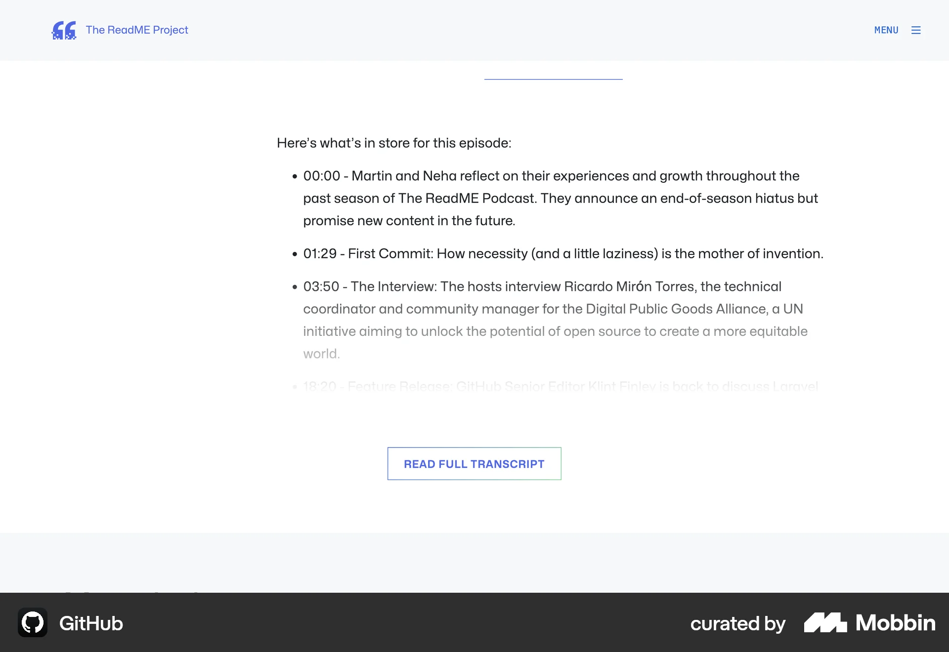 GitHub Web Song & Podcast Detail screen