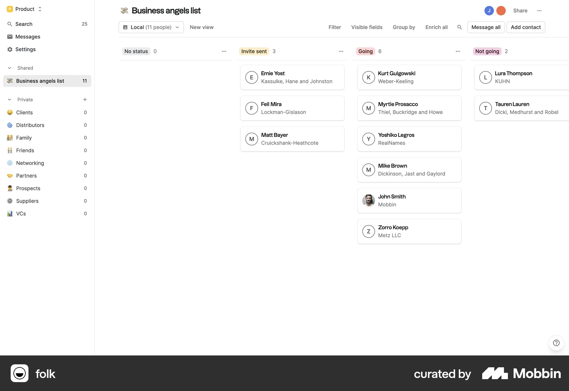 folk Web Kanban Board screen