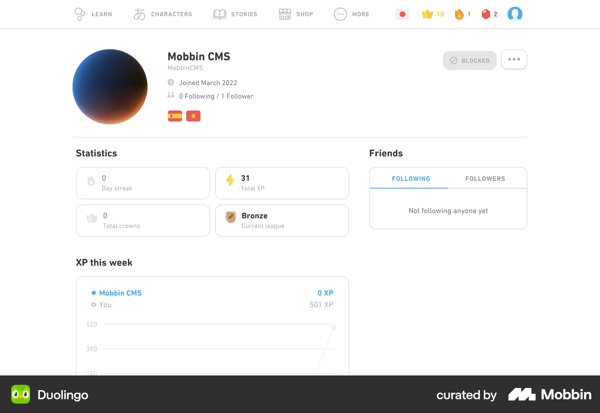 Duolingo Web Ban & Block screen