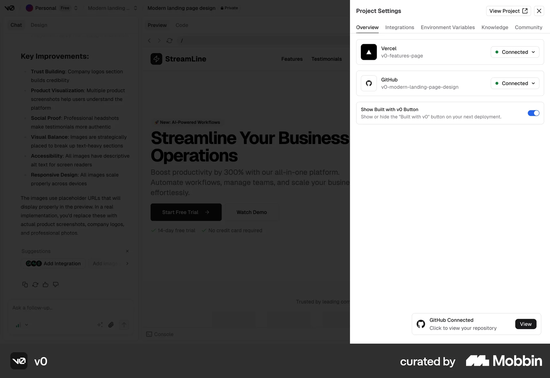 v0 Web Acknowledgement & Success screen
