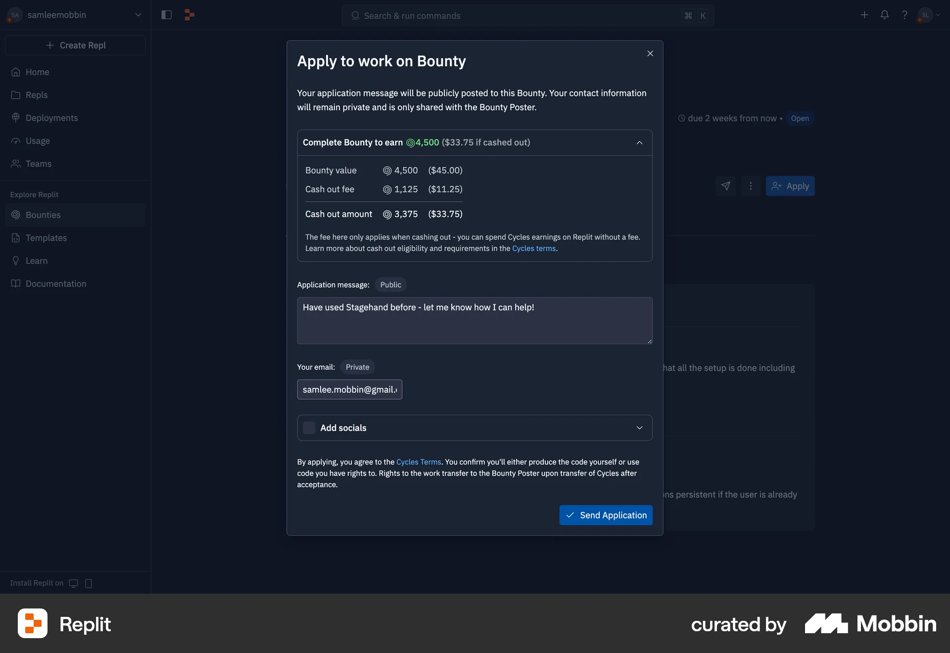 Replit Web Emails & Messages screen