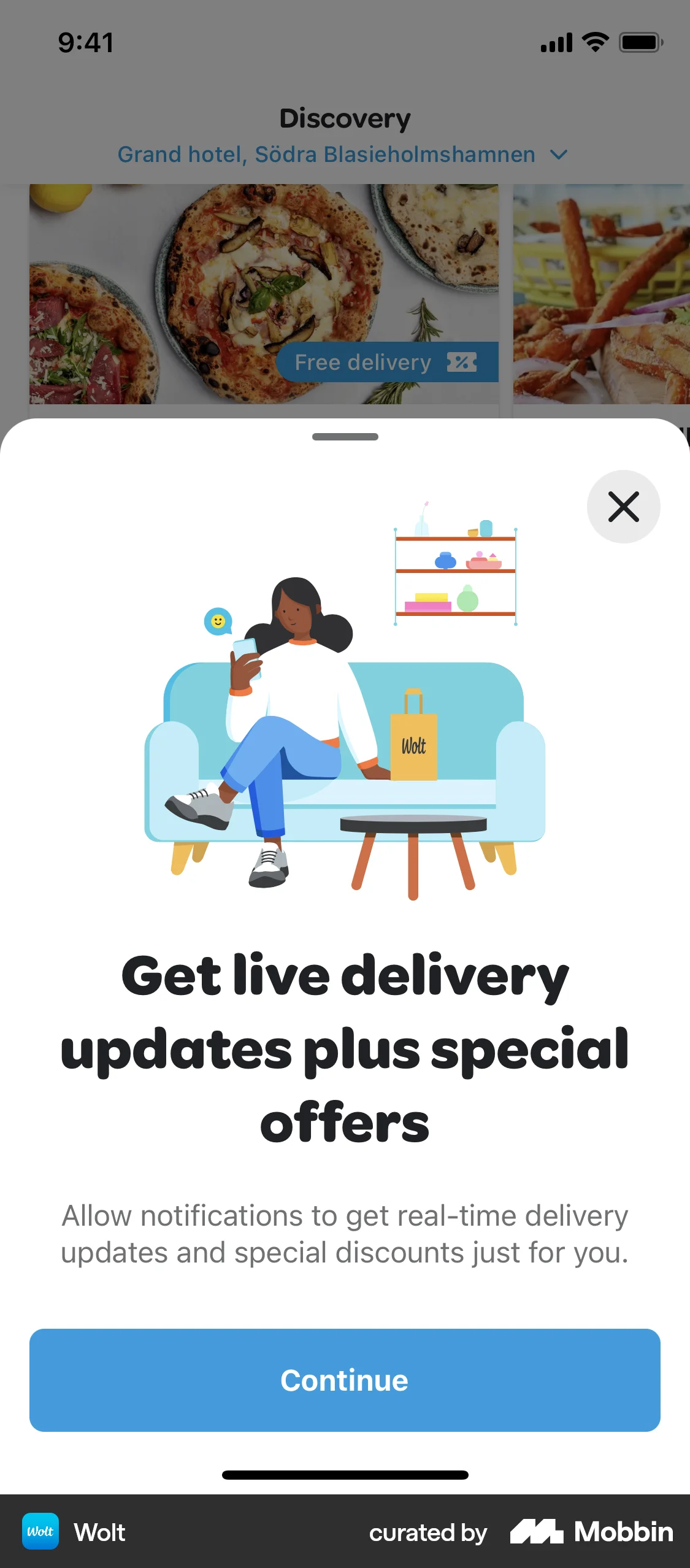 Wolt Delivery iOS Permission screen