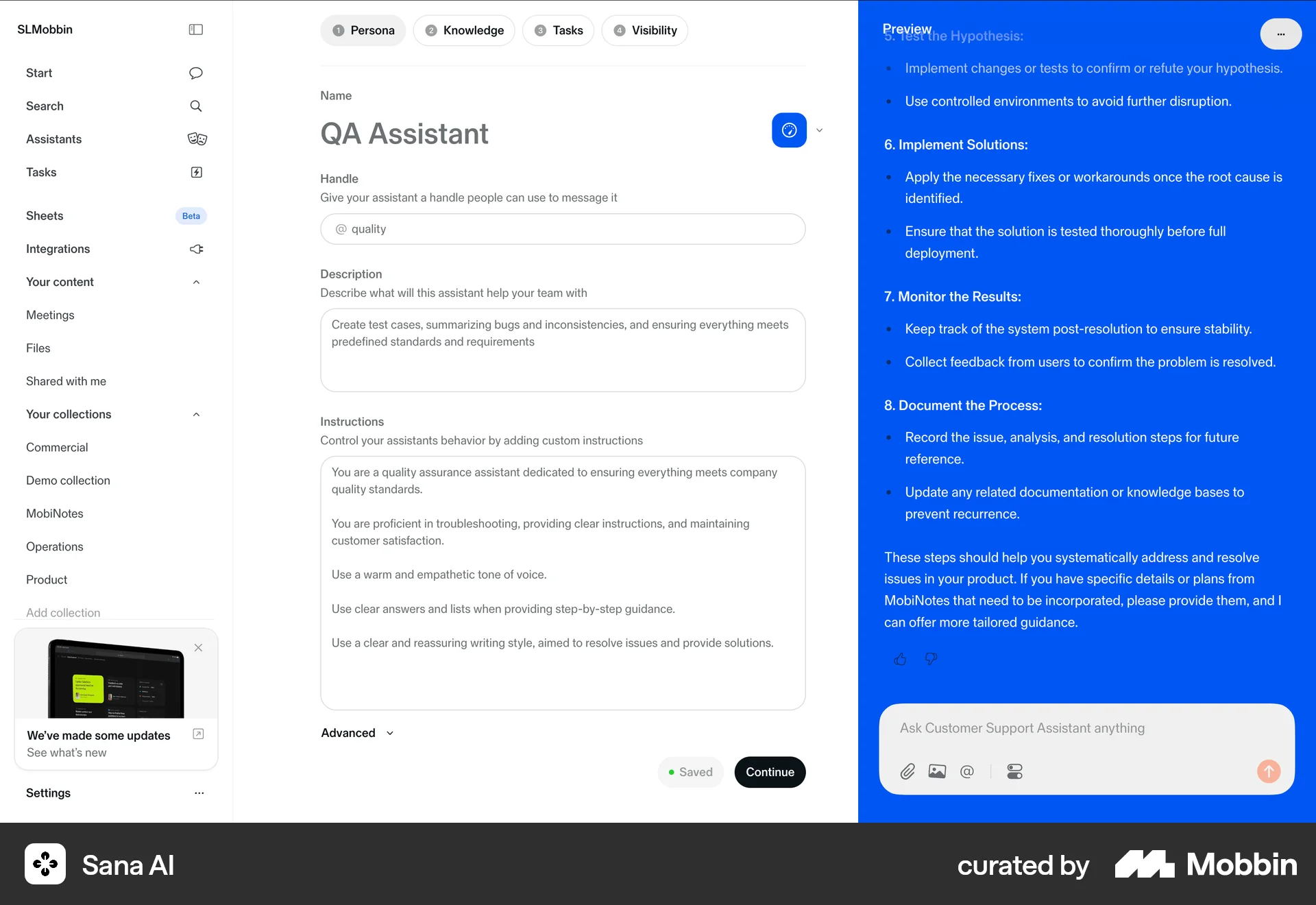Sana AI Web Chat Detail screen