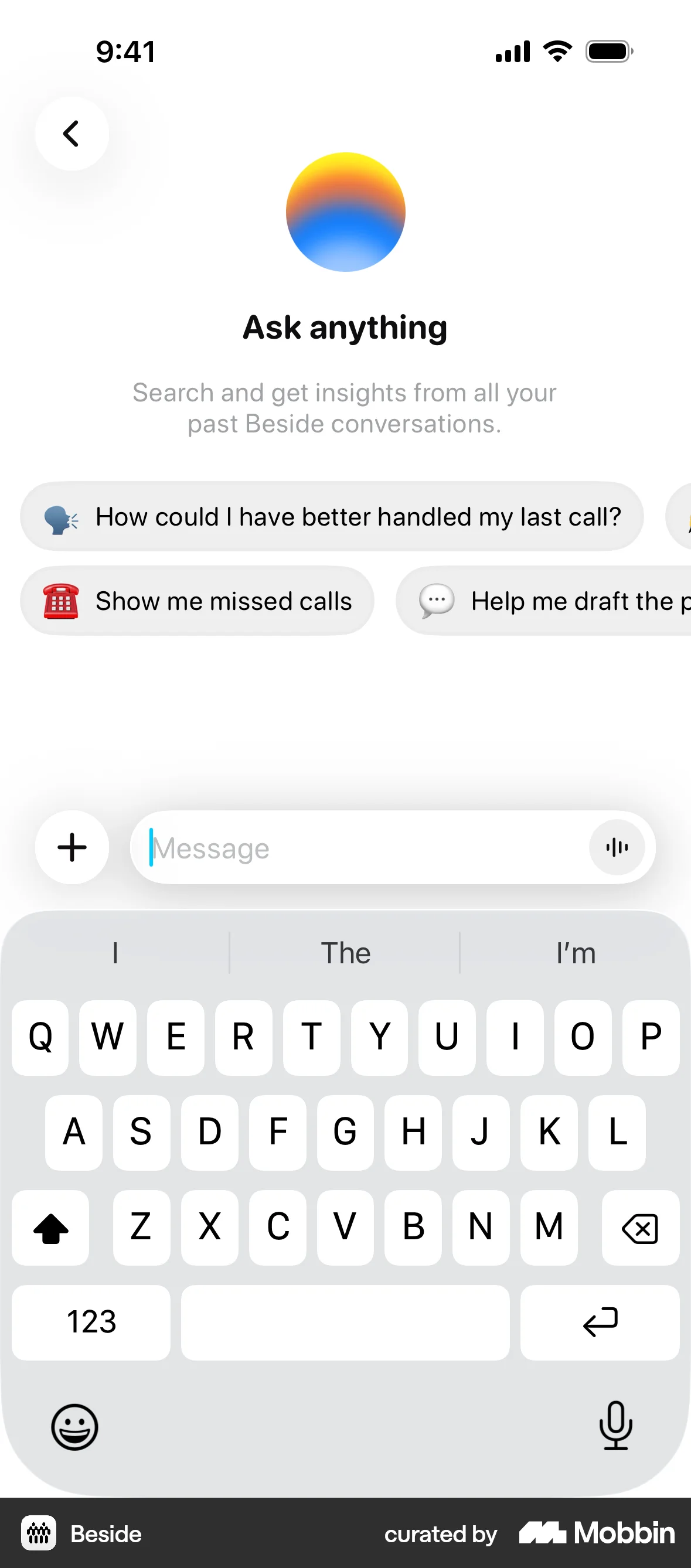 Beside iOS screen containing Carousel UI element