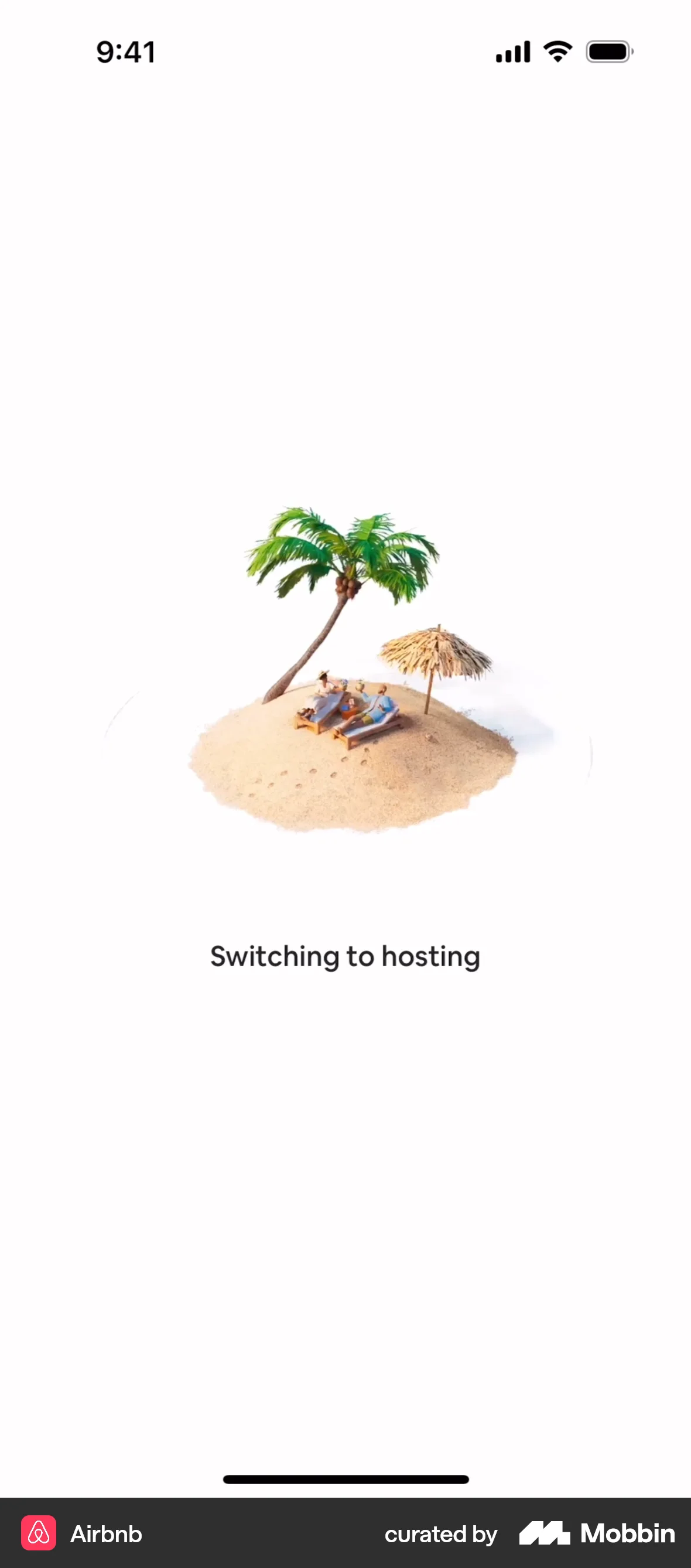 Airbnb Switching to hosting screen