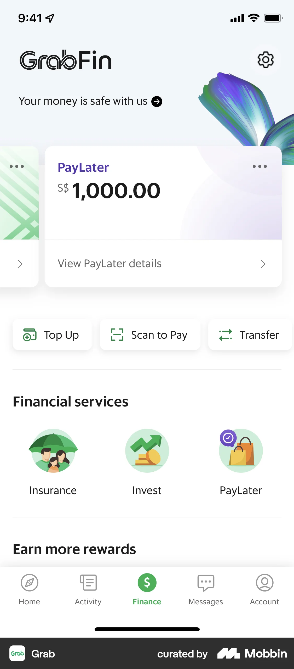 Grab iOS Wallet & Balance screen