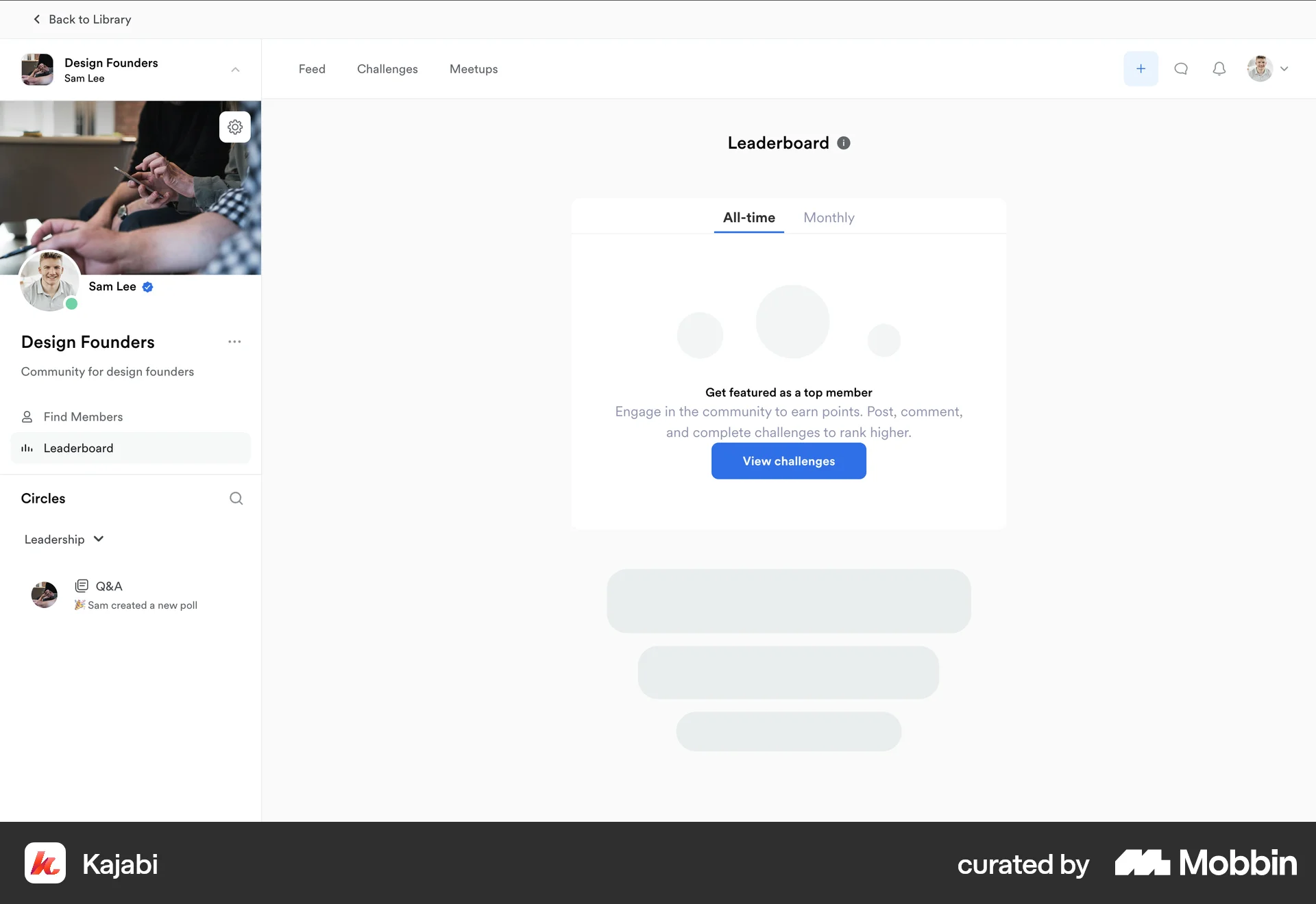 Kajabi Web Leaderboard screen