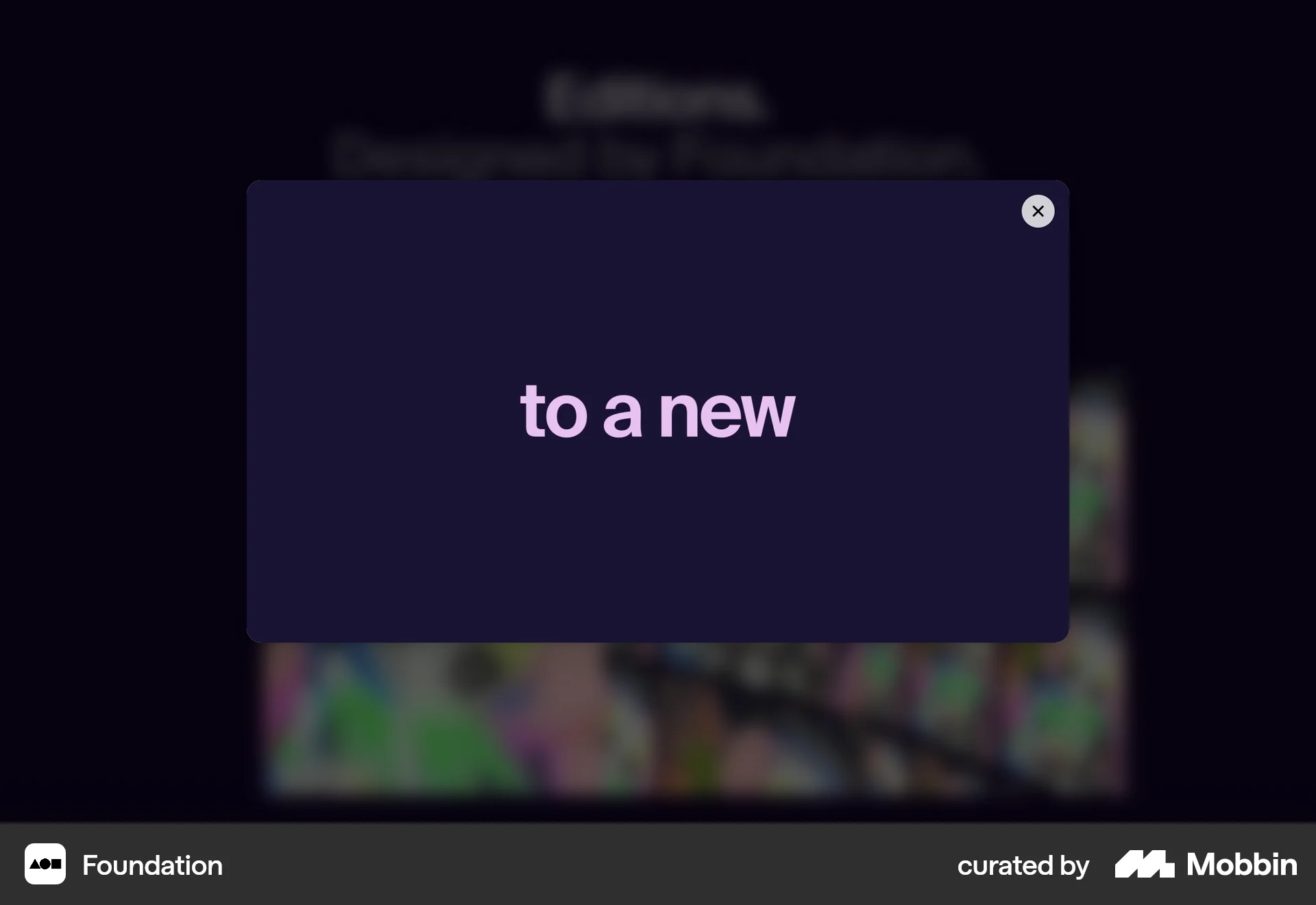 Foundation Web screen containing Modal UI UI element
