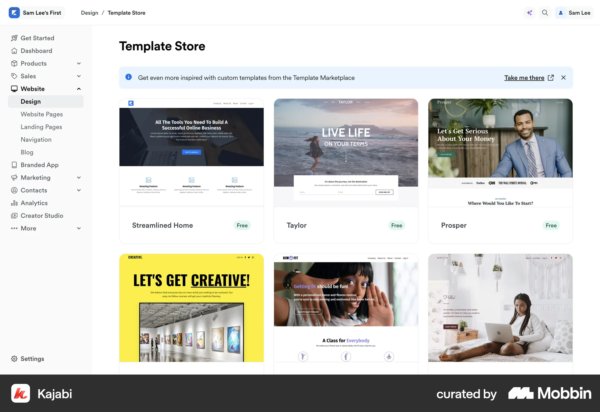 Kajabi Web Pricing screen