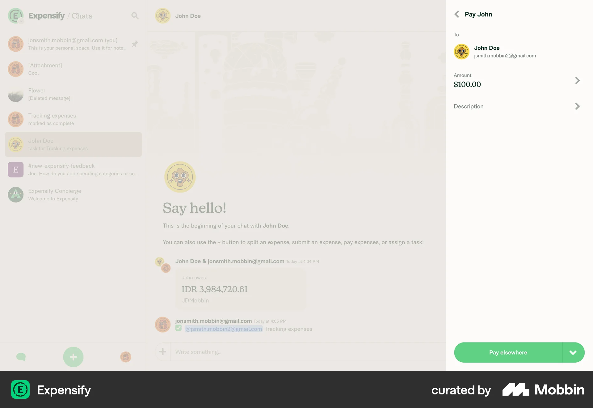 Expensify Web Transfer & Send Money screen