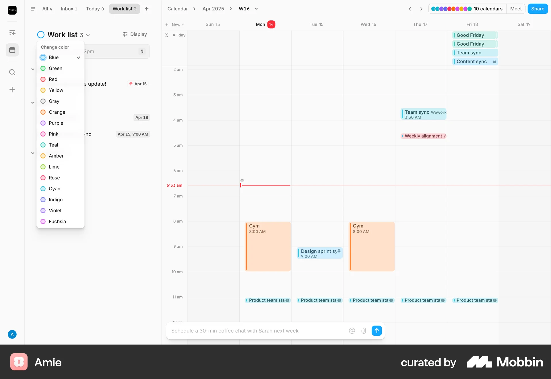 Amie Web screen containing Select UI element