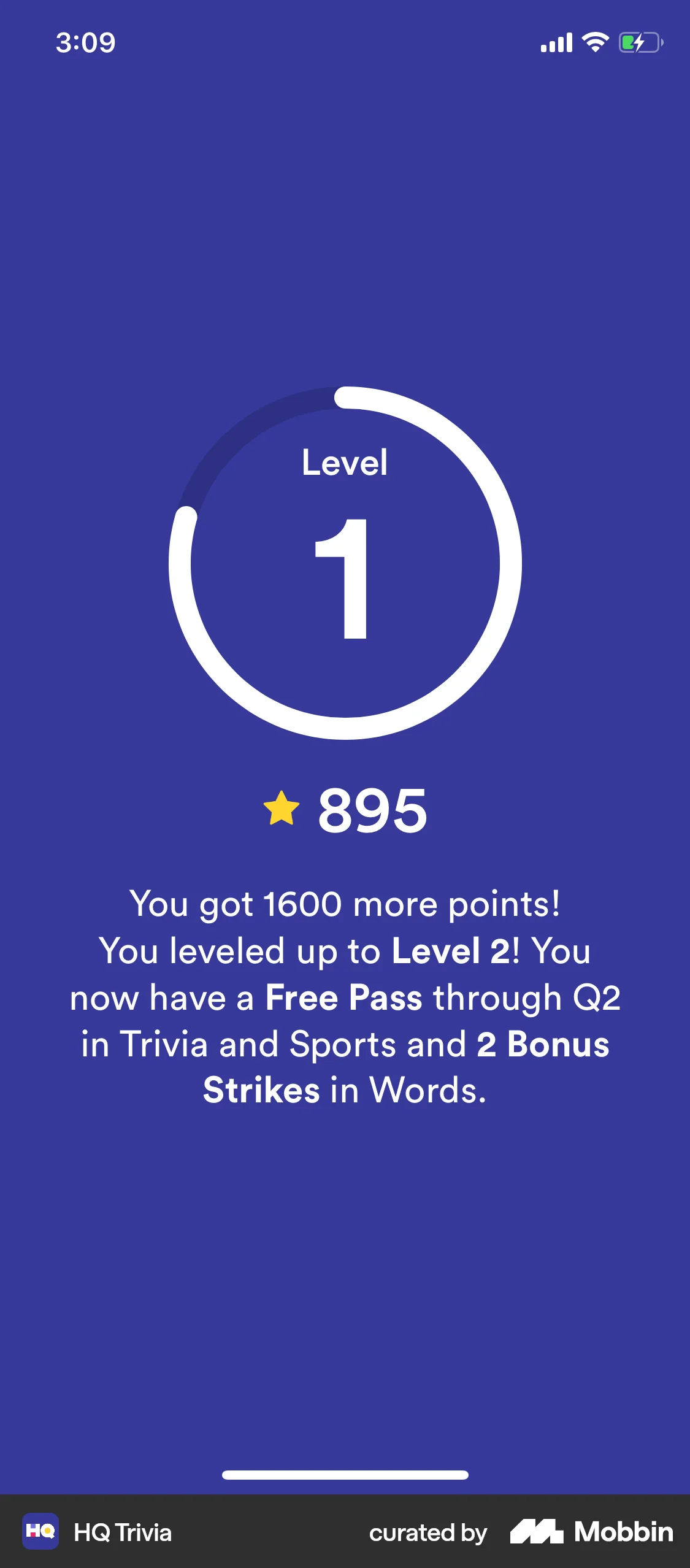 HQ Trivia iOS Achievements & Awards screen